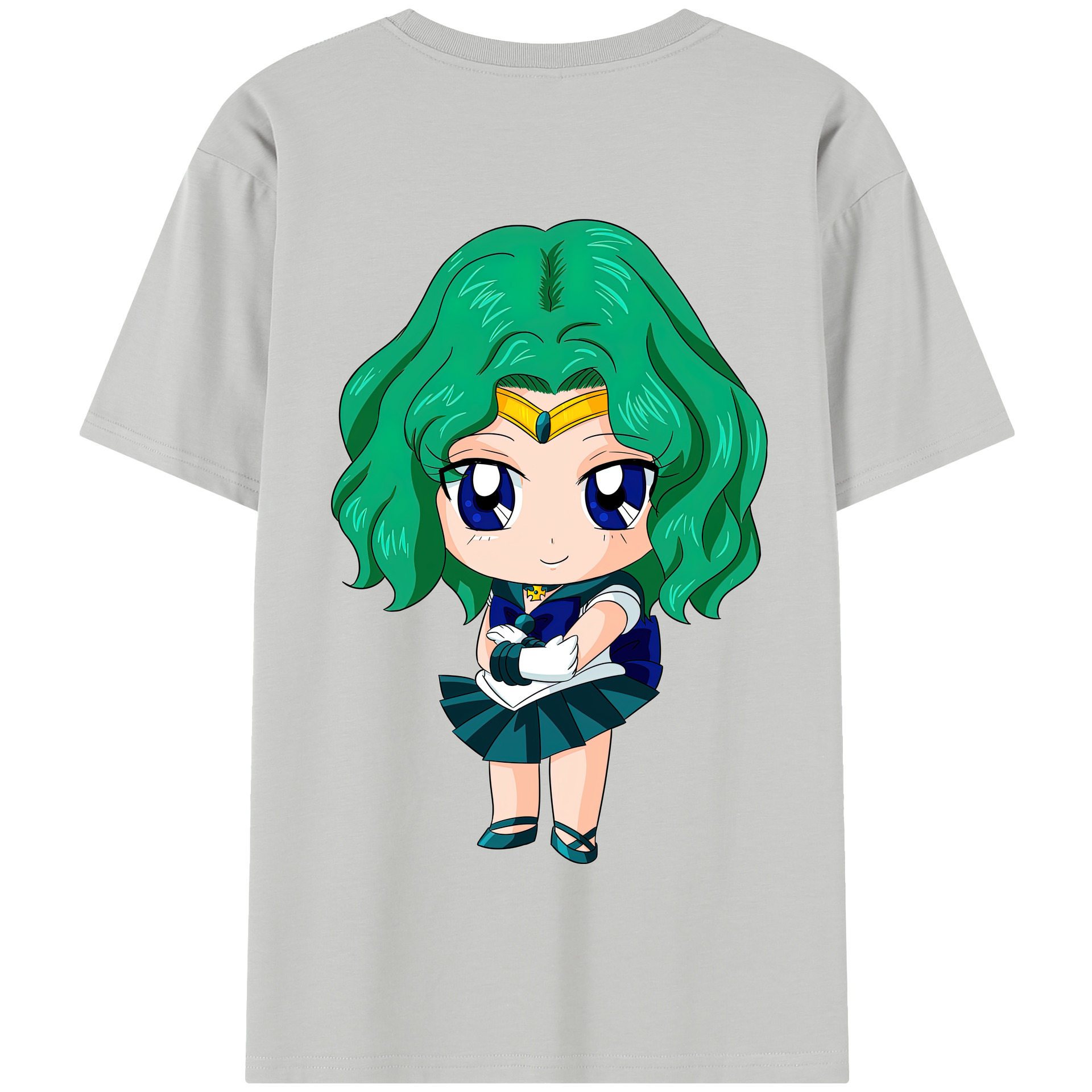 （画像用） 美少女戦士セーラームーン 海王 みちる（かいおう みちる） Sailor Moon Kaiou Michiru 綿100％半袖Tシャツ（背面プリント）