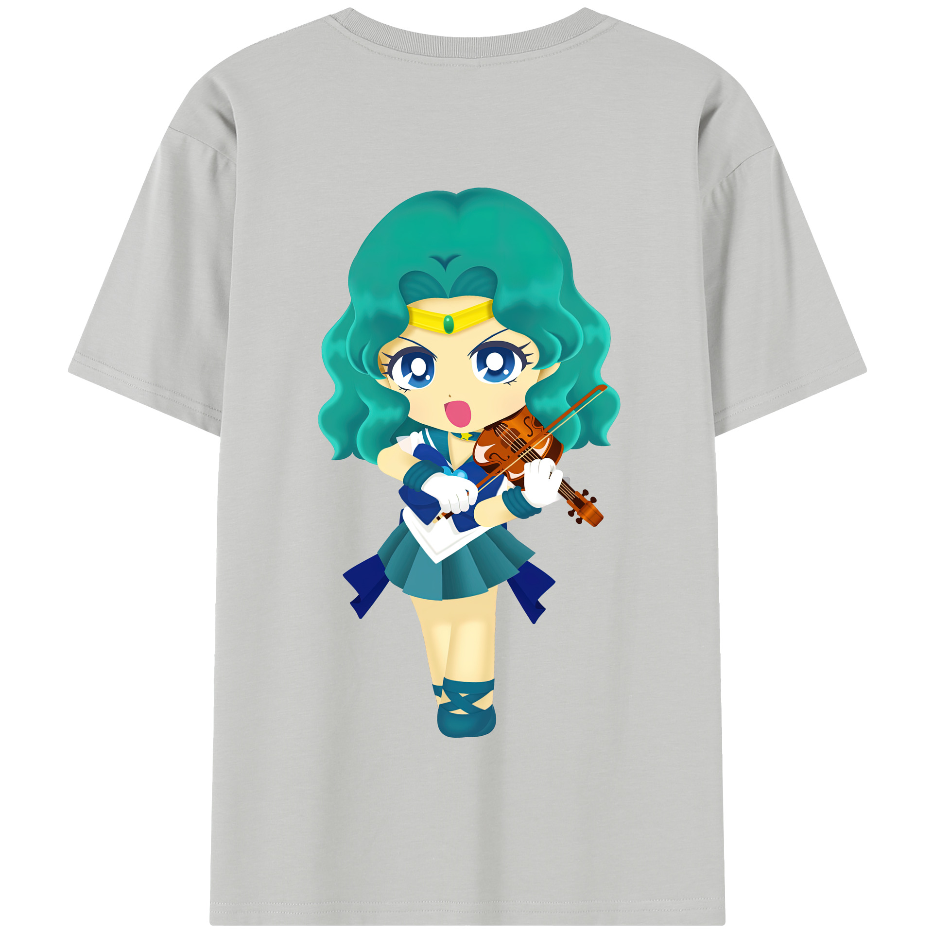 （画像用） 美少女戦士セーラームーン 海王 みちる（かいおう みちる） Sailor Moon Kaiou Michiru 綿100％半袖Tシャツ（背面プリント）