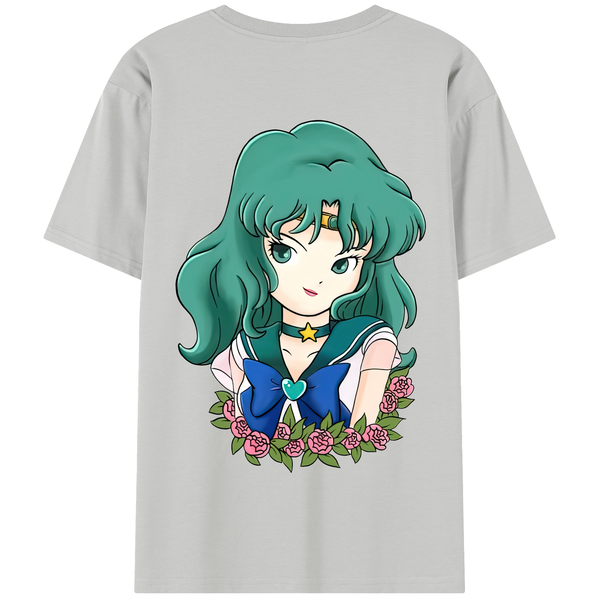 （画像用） 美少女戦士セーラームーン 海王 みちる（かいおう みちる） Sailor Moon Kaiou Michiru 綿100％半袖Tシャツ（背面プリント）