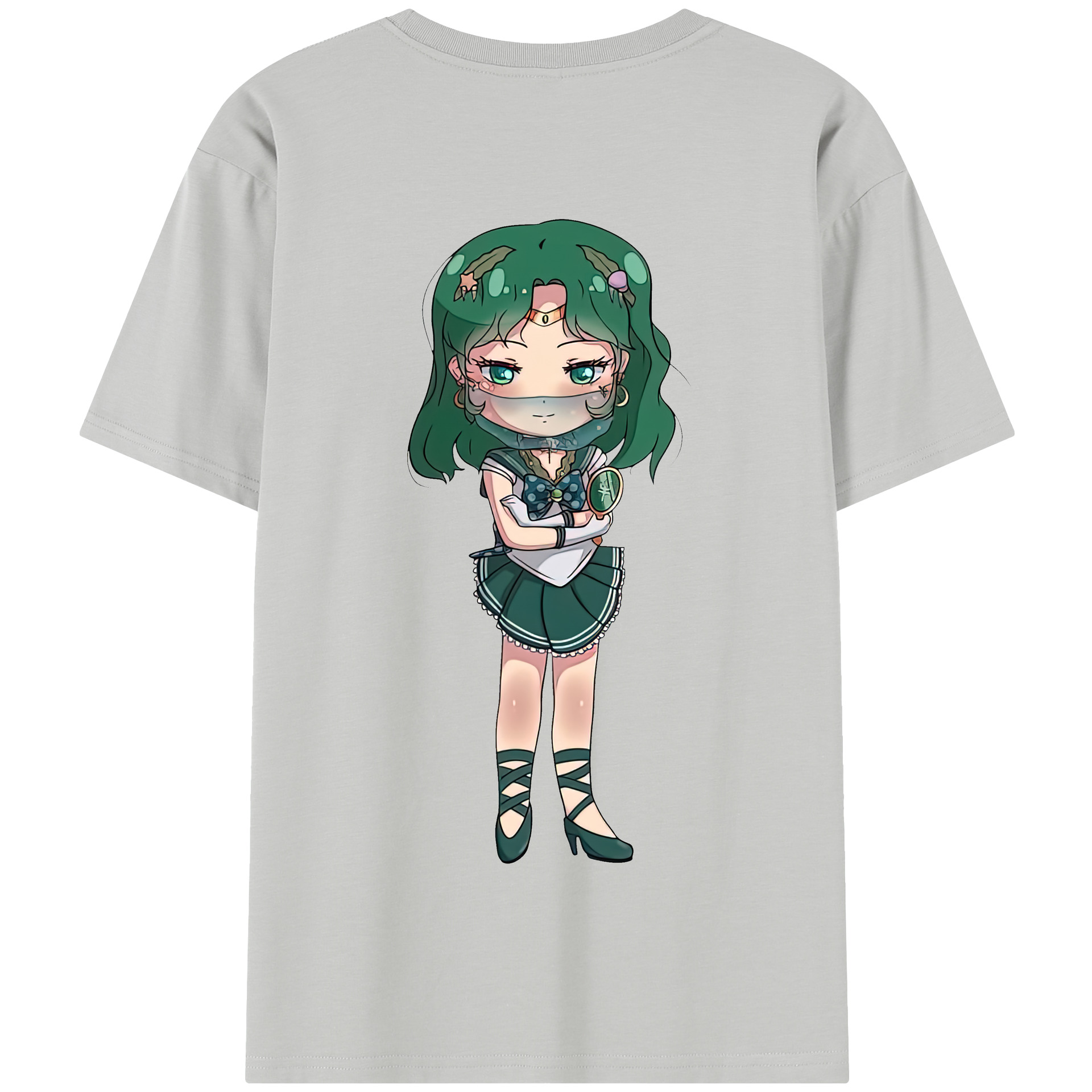 （画像用） 美少女戦士セーラームーン 海王 みちる（かいおう みちる） Sailor Moon Kaiou Michiru 綿100％半袖Tシャツ（背面プリント）