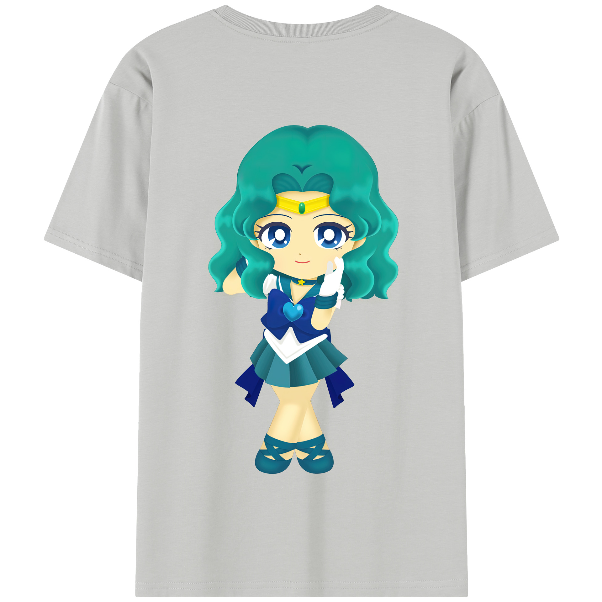 （画像用） 美少女戦士セーラームーン 海王 みちる（かいおう みちる） Sailor Moon Kaiou Michiru 綿100％半袖Tシャツ（背面プリント）