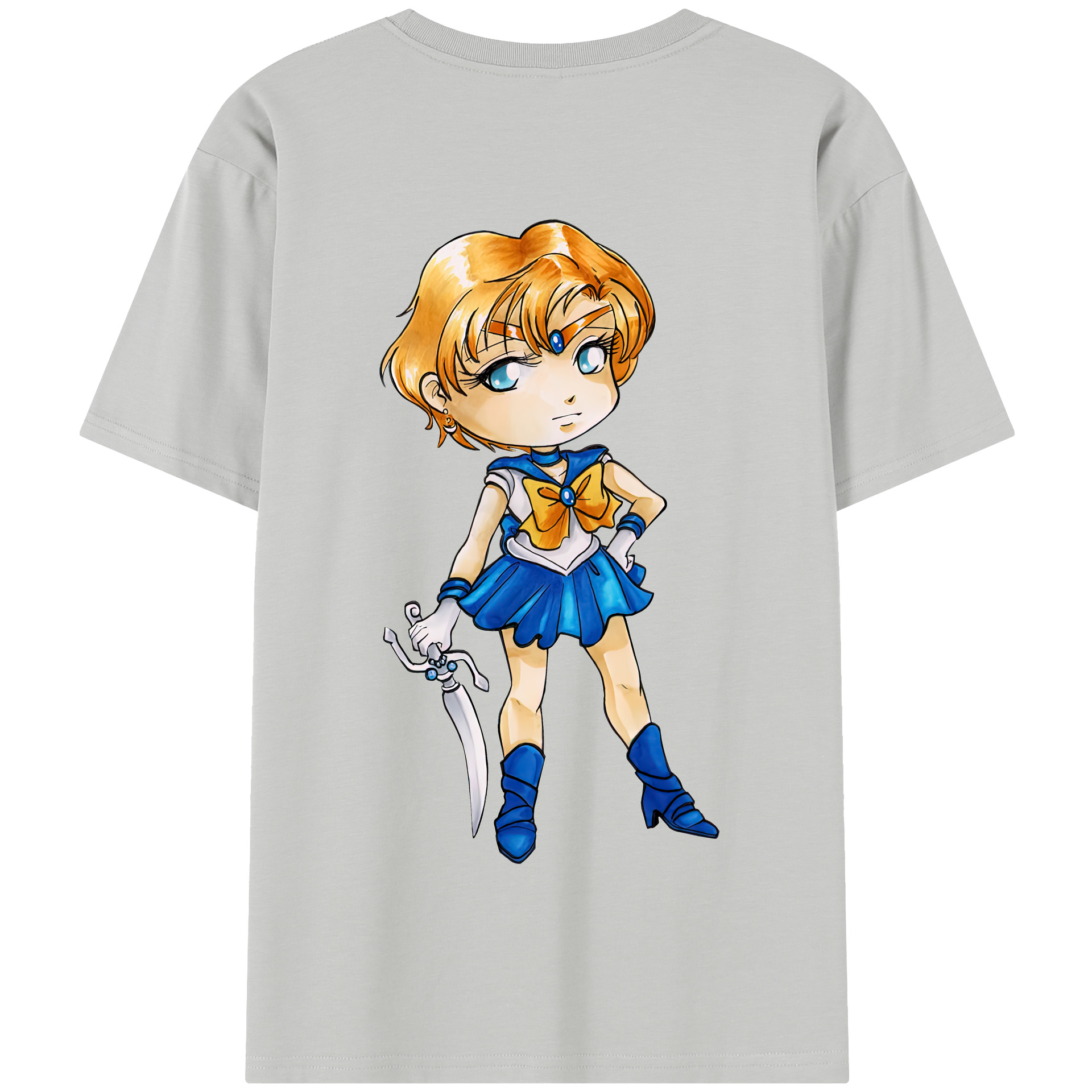 （画像用） 美少女戦士セーラームーン 天王はるか Sailor Moon Tenoh Haruka 綿100％半袖Tシャツ（背面プリント）