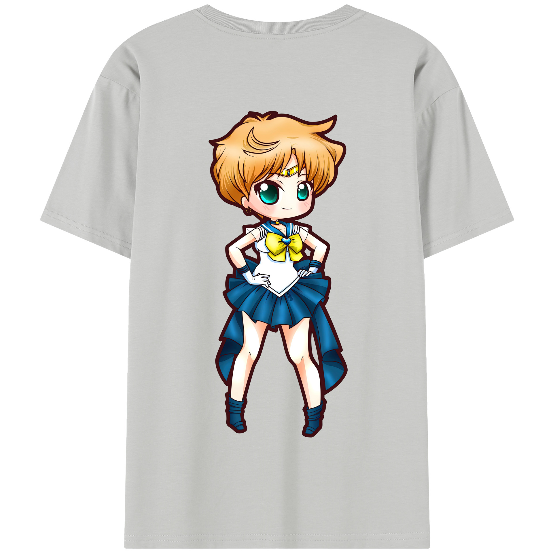 （画像用） 美少女戦士セーラームーン 天王はるか Sailor Moon Tenoh Haruka 綿100％半袖Tシャツ（背面プリント）