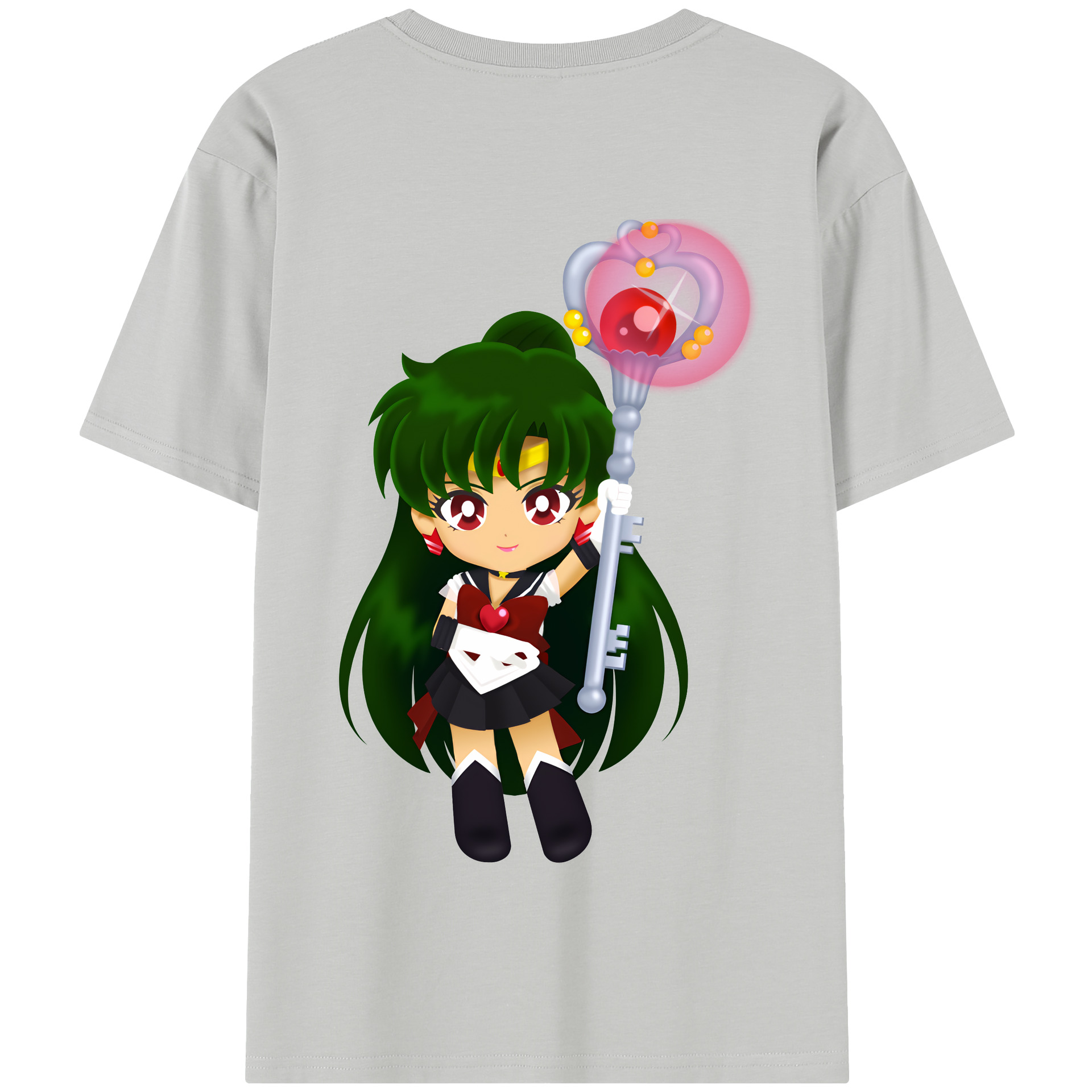 （画像用） 美少女戦士セーラームーン 冥王せつな Sailor Moon Meiou Setsuna 綿100％半袖Tシャツ（背面プリント）