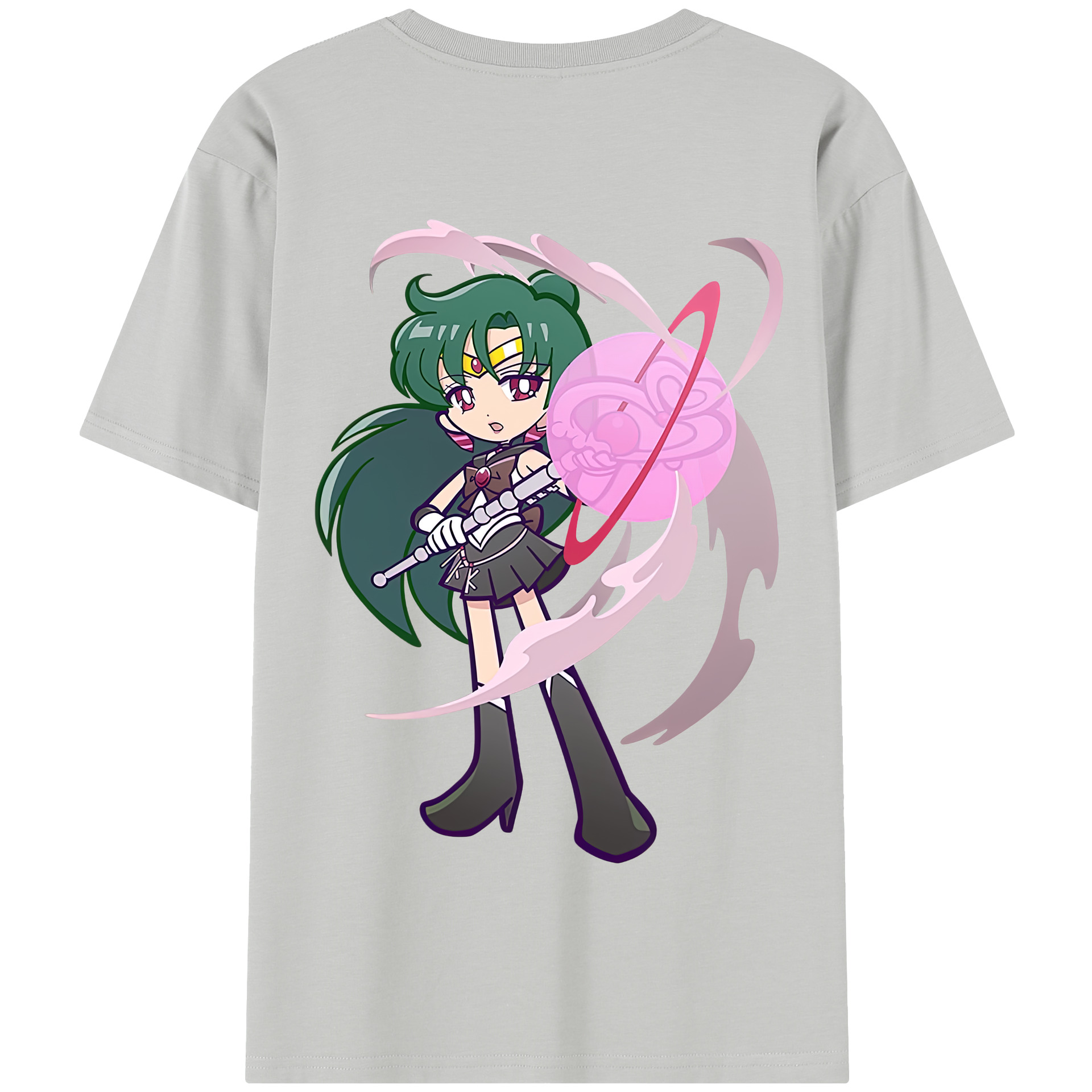 （画像用） 美少女戦士セーラームーン 冥王せつな Sailor Moon Meiou Setsuna 綿100％半袖Tシャツ（背面プリント）