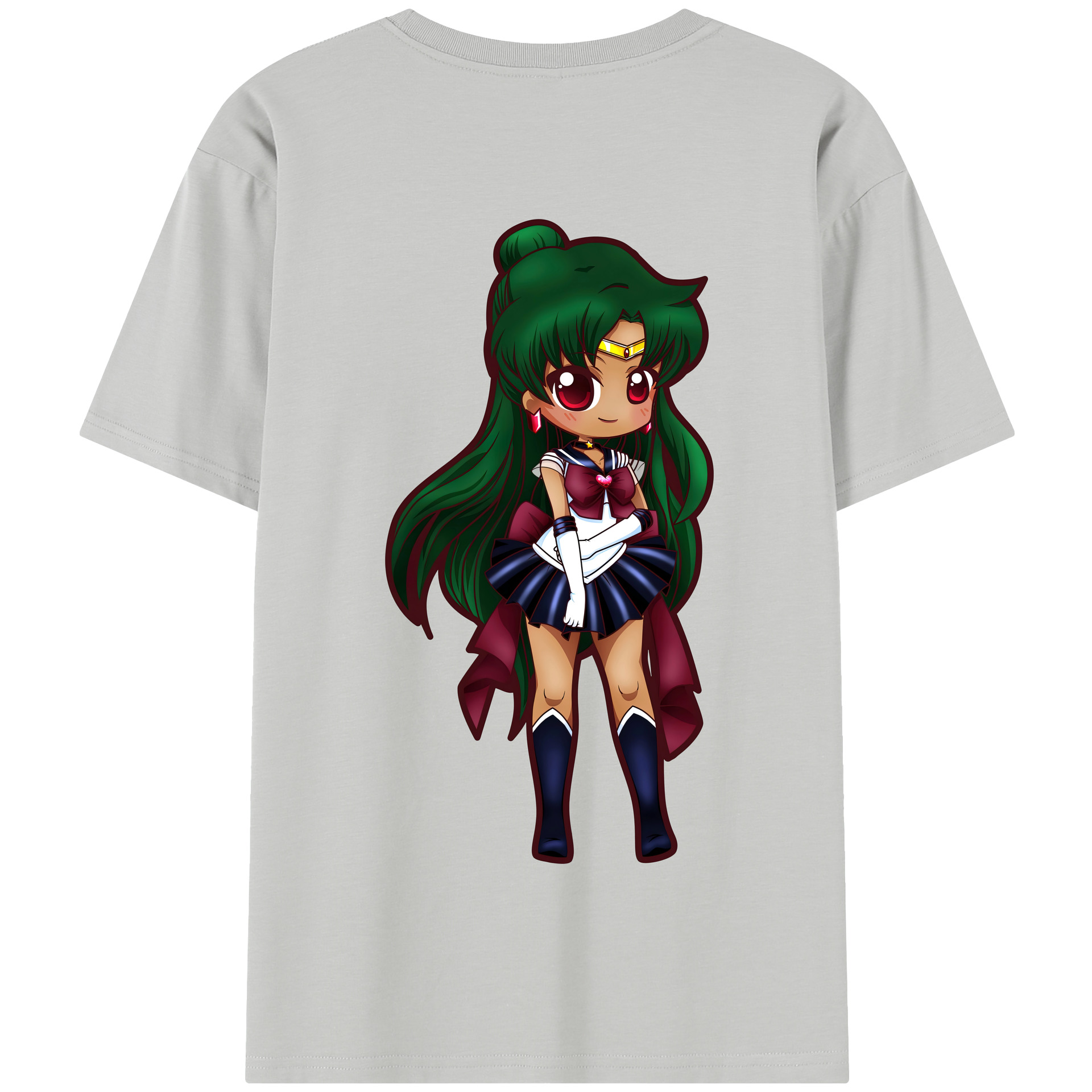 （画像用） 美少女戦士セーラームーン 冥王せつな Sailor Moon Meiou Setsuna 綿100％半袖Tシャツ（背面プリント）