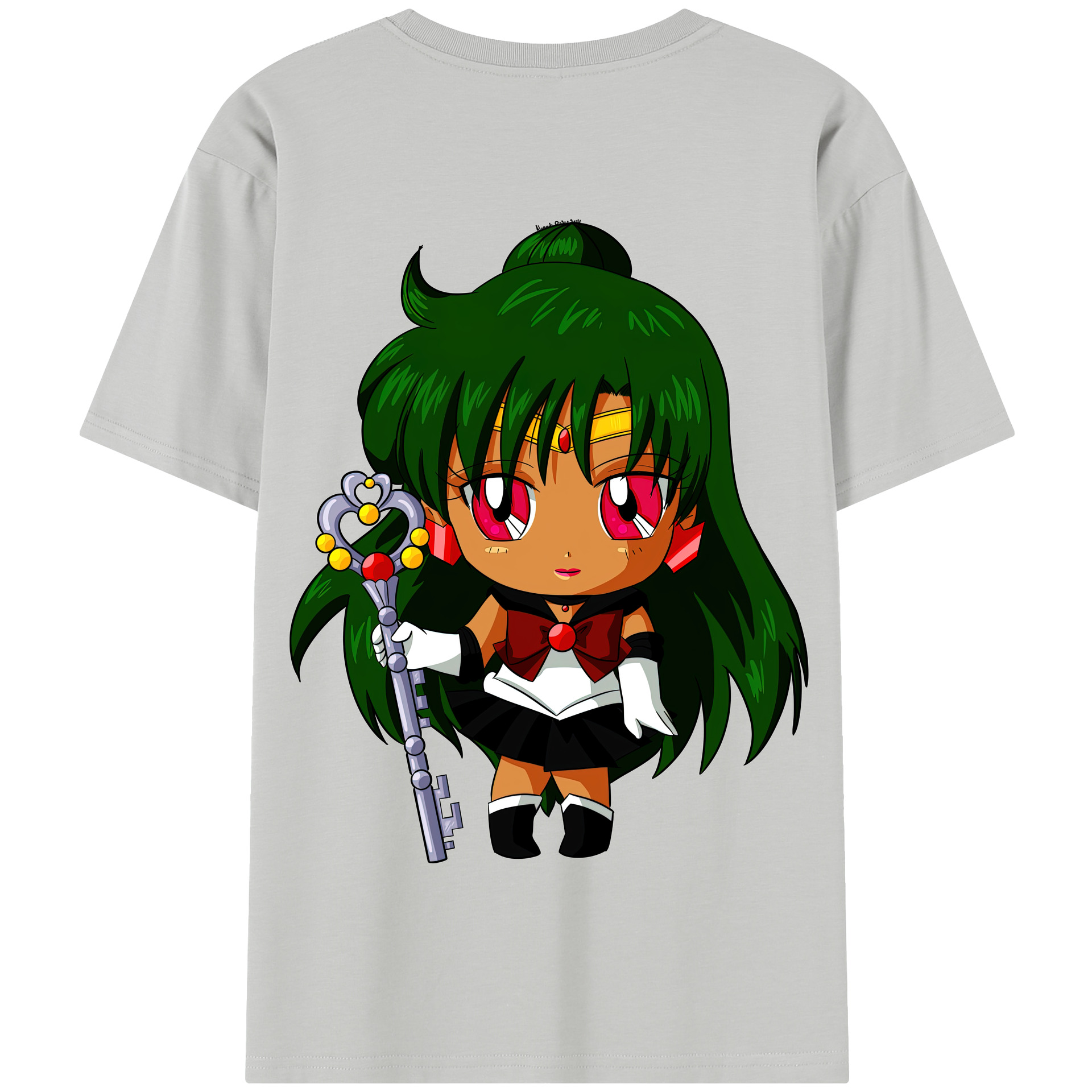 （画像用） 美少女戦士セーラームーン 冥王せつな Sailor Moon Meiou Setsuna 綿100％半袖Tシャツ（背面プリント）