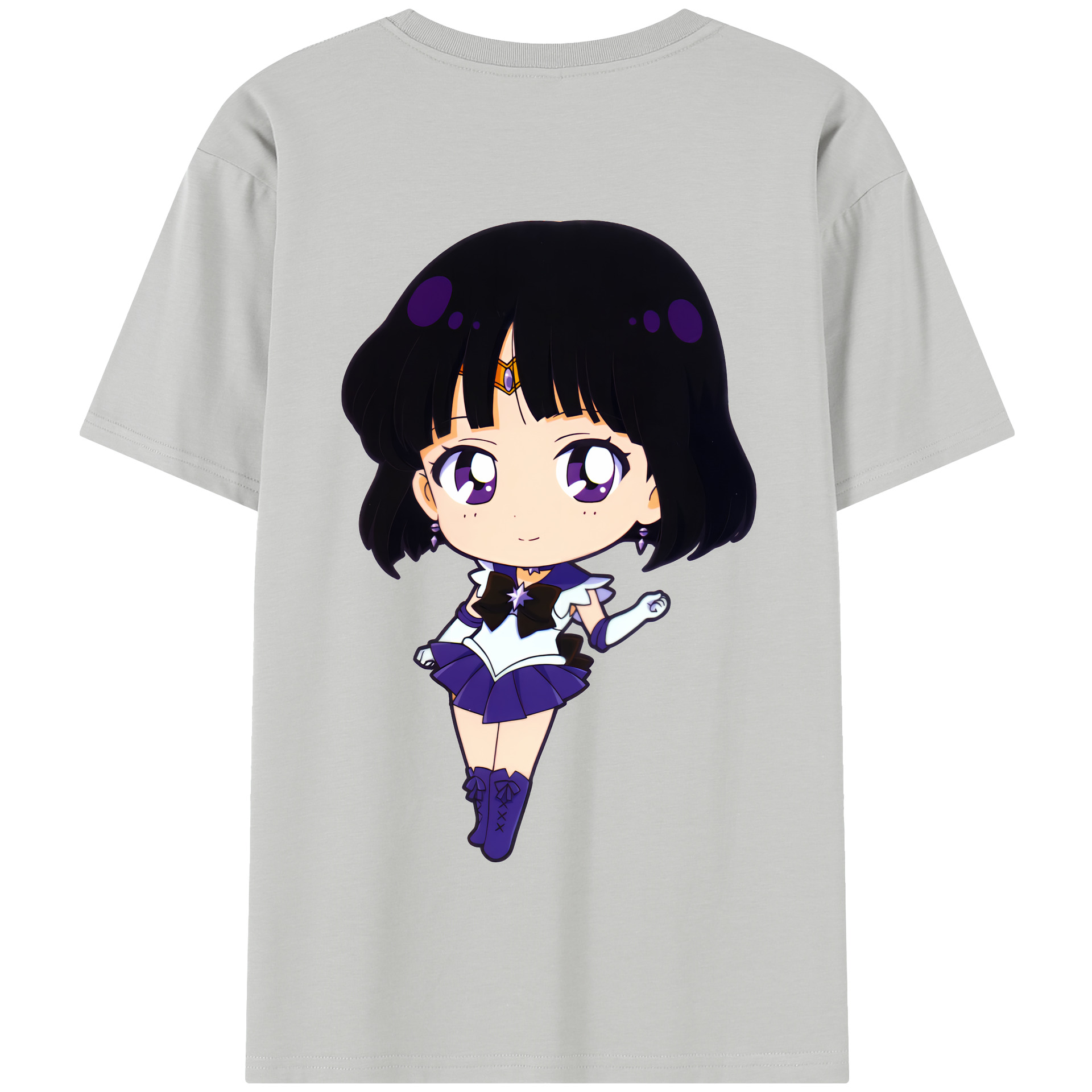 （画像用） 美少女戦士セーラームーン 土萠ほたる Sailor Moon Tomoe Hotaru （セーラーサターン；Sailor Saturn） 綿100％半袖Tシャツ（背面プリント）
