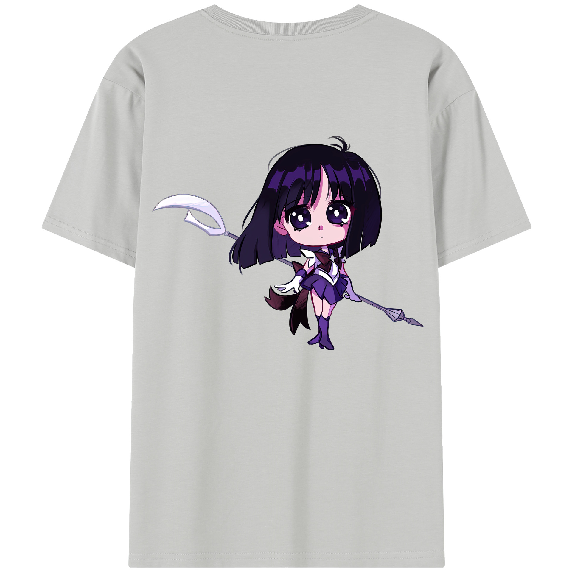 （画像用） 美少女戦士セーラームーン 土萠ほたる Sailor Moon Tomoe Hotaru （セーラーサターン；Sailor Saturn） 綿100％半袖Tシャツ（背面プリント）