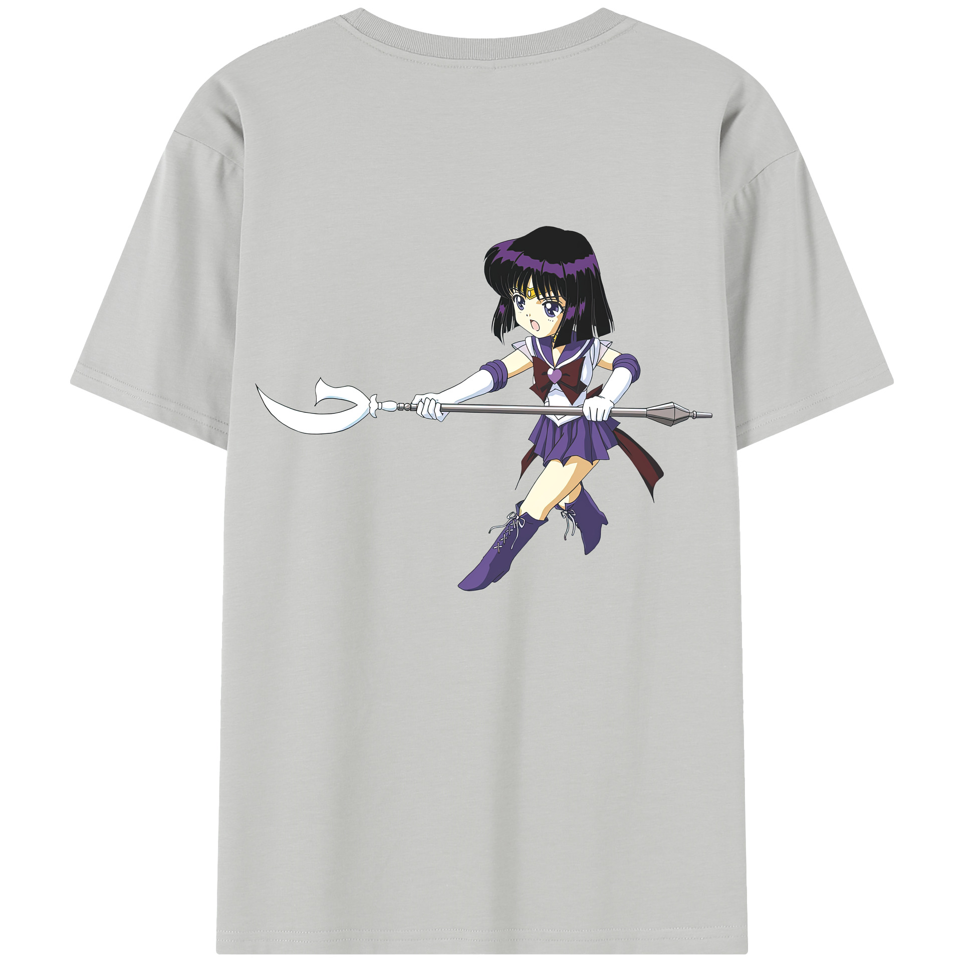 （画像用） 美少女戦士セーラームーン 土萠ほたる Sailor Moon Tomoe Hotaru （セーラーサターン；Sailor Saturn） 綿100％半袖Tシャツ（背面プリント）