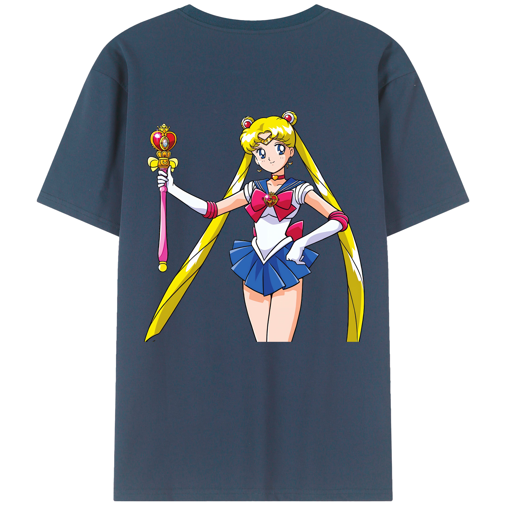 （画像用） 美少女戦士セーラームーン 月野 うさぎ つきの うさぎ Sailor Moon Tsukino Usagi 綿100％半袖Tシャツ（背面プリント）