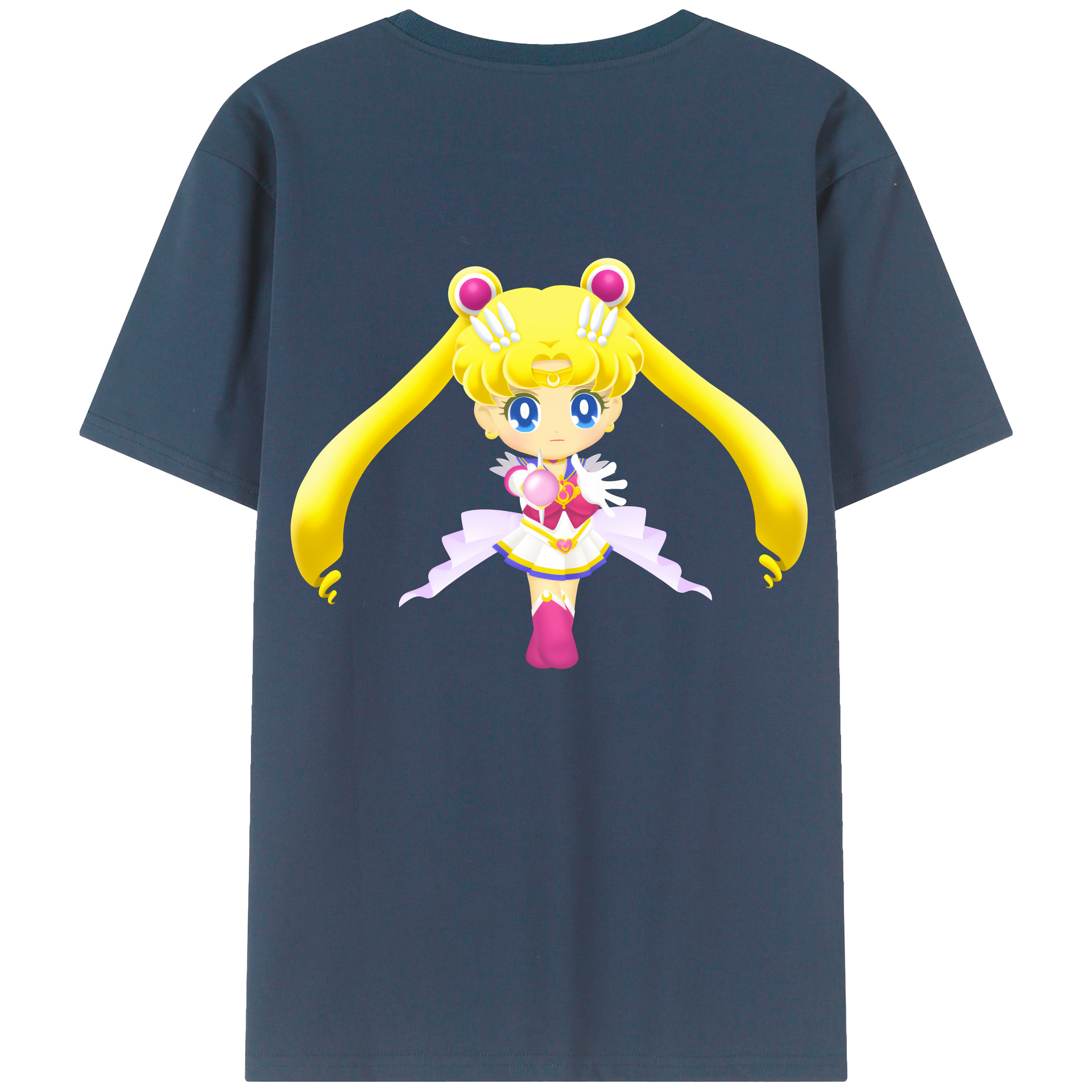 （画像用） 美少女戦士セーラームーン 月野 うさぎ つきの うさぎ Sailor Moon Tsukino Usagi 綿100％半袖Tシャツ（背面プリント）