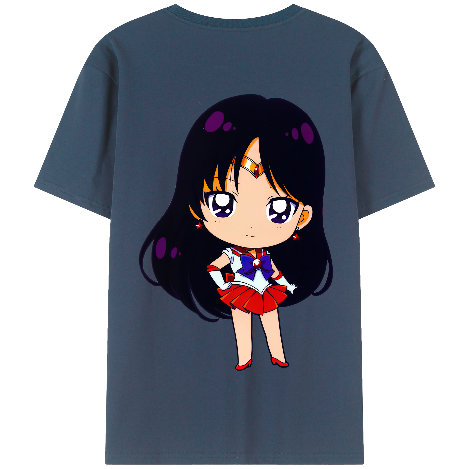 （画像用） 美少女戦士セーラームーン 火野レイ ひの レイ Sailor Moon Hino Rei （セーラーマーズ,Sailor Mars） 綿100％半袖Tシャツ（背面プリント）
