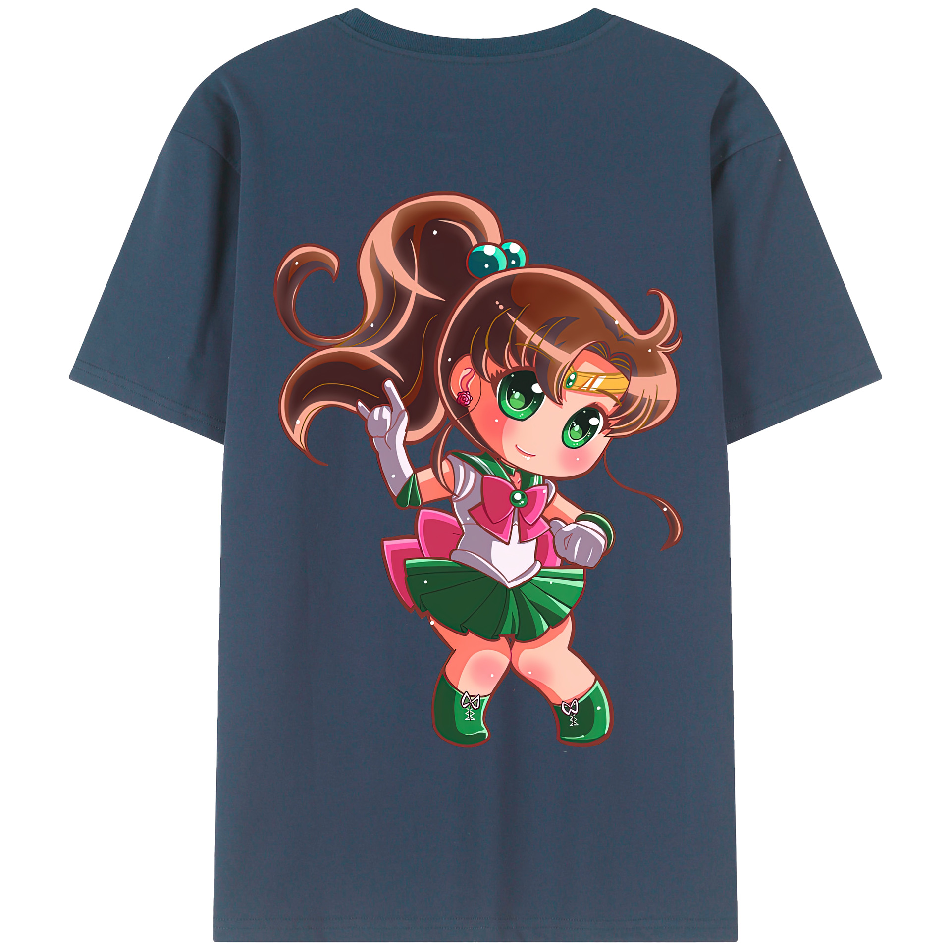 （画像用） 美少女戦士セーラームーン 木野 まこと きの まこと Sailor Moon Kino Makoto （セーラージュピター；Sailor Jupiter） 綿100％半袖Tシャツ（背面プリント）