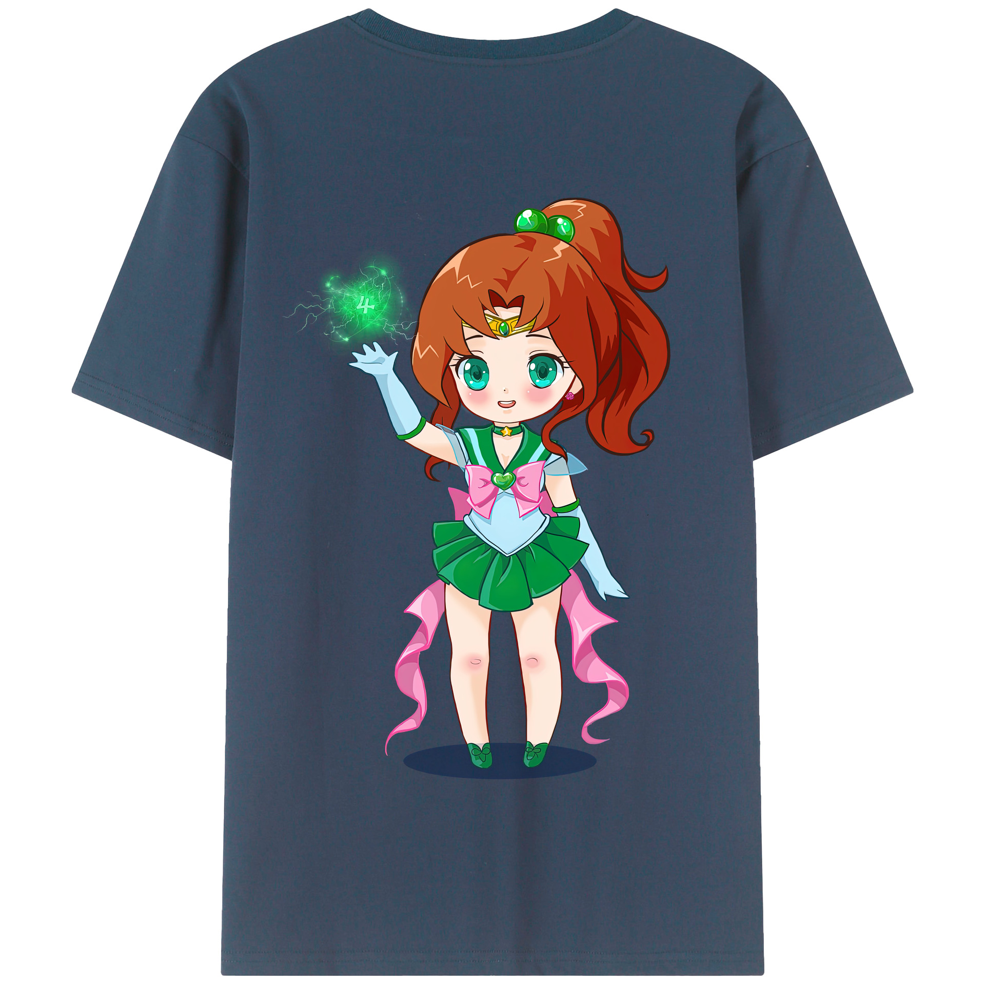 （画像用） 美少女戦士セーラームーン 木野 まこと きの まこと Sailor Moon Kino Makoto （セーラージュピター；Sailor Jupiter） 綿100％半袖Tシャツ（背面プリント）