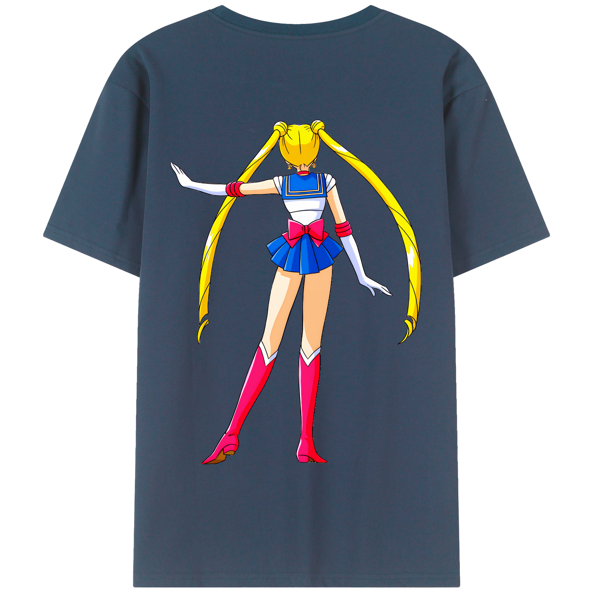（画像用） 美少女戦士セーラームーン 月野 うさぎ つきの うさぎ Sailor Moon Tsukino Usagi 綿100％半袖Tシャツ（背面プリント）