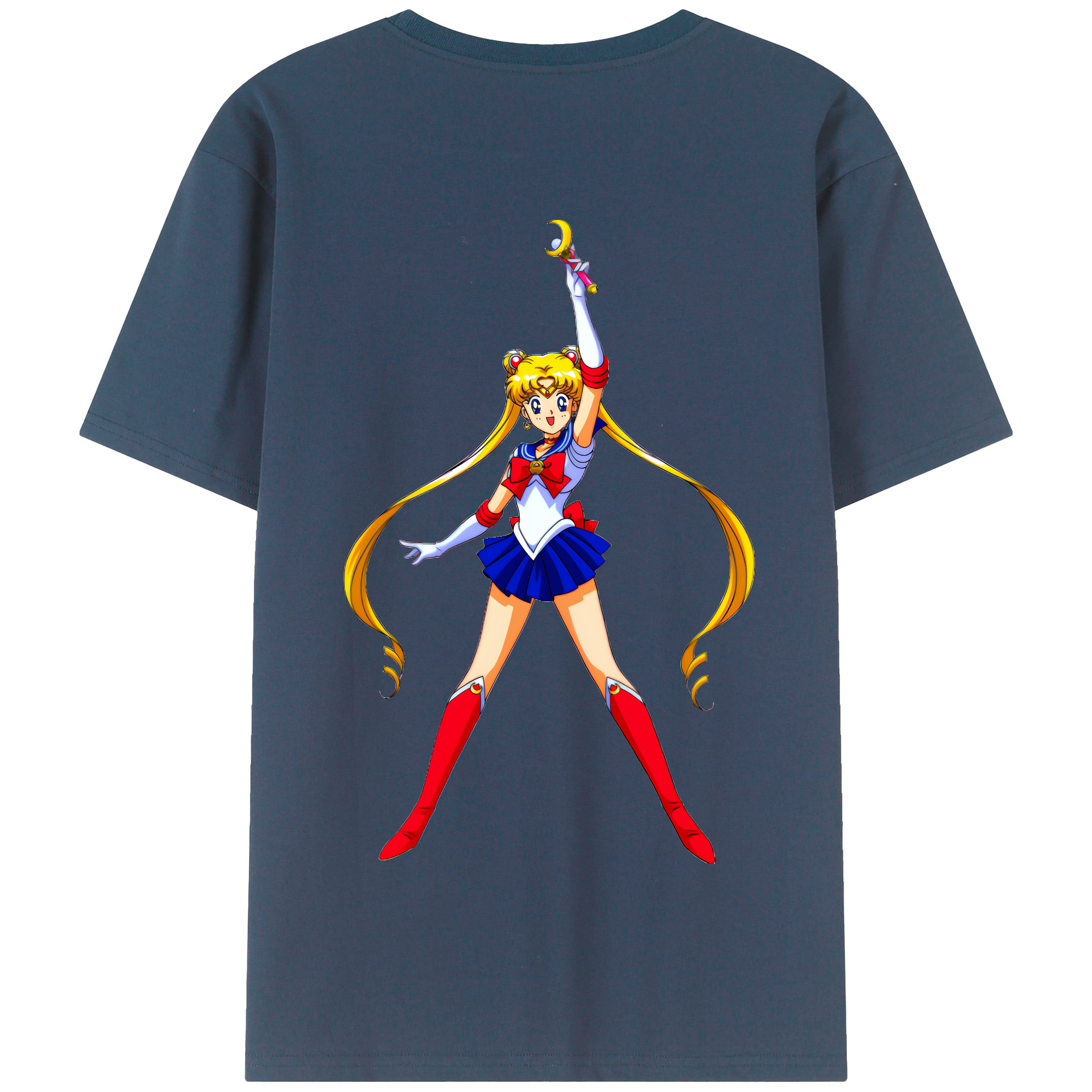 （画像用） 美少女戦士セーラームーン 月野 うさぎ つきの うさぎ Sailor Moon Tsukino Usagi 綿100％半袖Tシャツ（背面プリント）