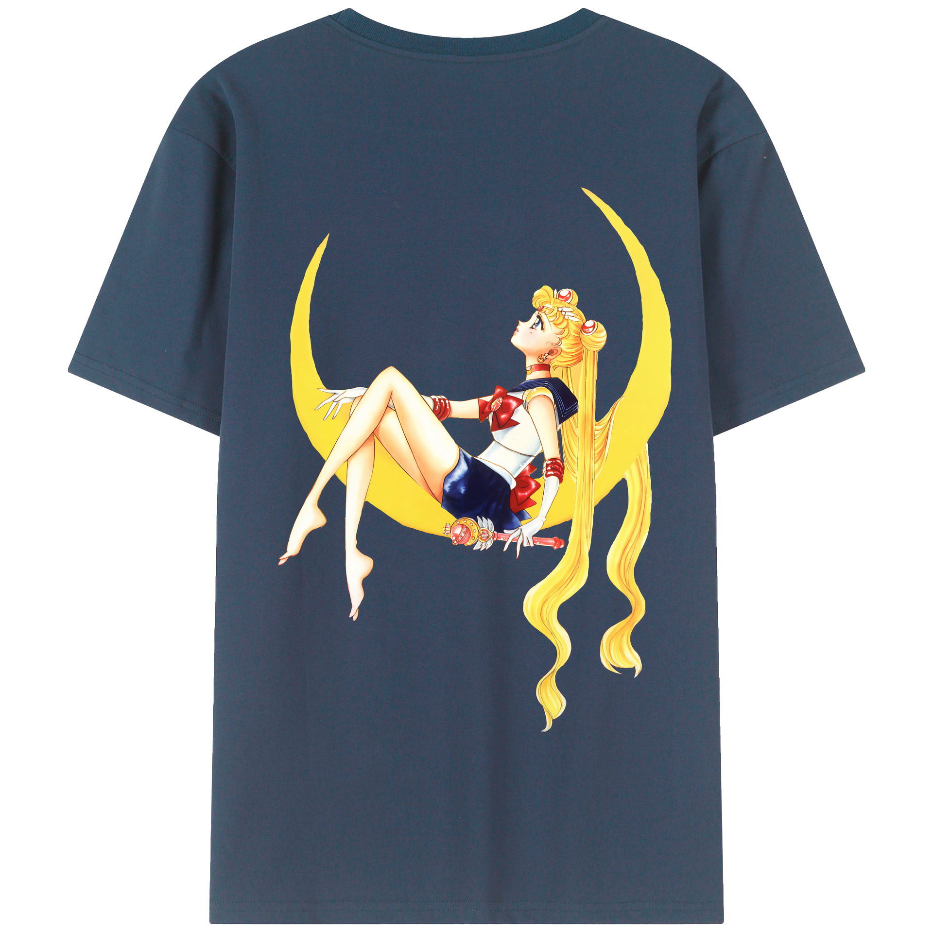 （画像用） 美少女戦士セーラームーン 月野 うさぎ つきの うさぎ Sailor Moon Tsukino Usagi 綿100％半袖Tシャツ（背面プリント）