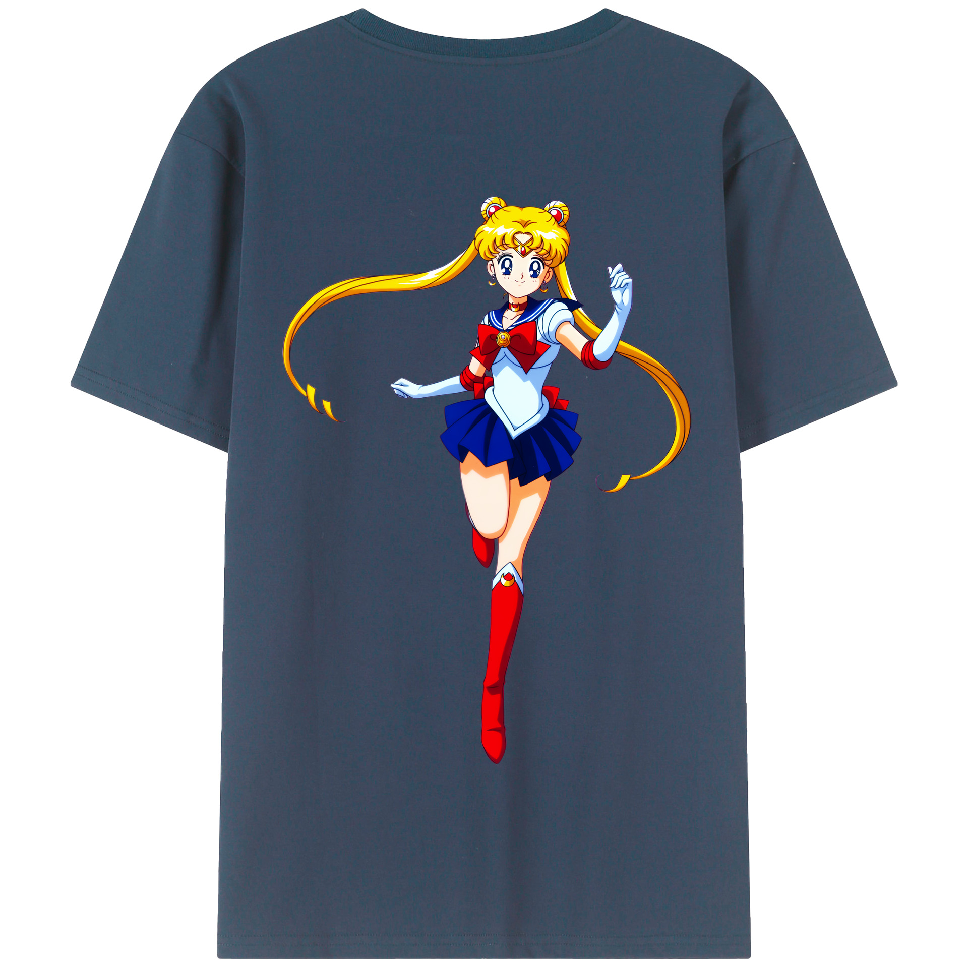 （画像用） 美少女戦士セーラームーン 月野 うさぎ つきの うさぎ Sailor Moon Tsukino Usagi 綿100％半袖Tシャツ（背面プリント）