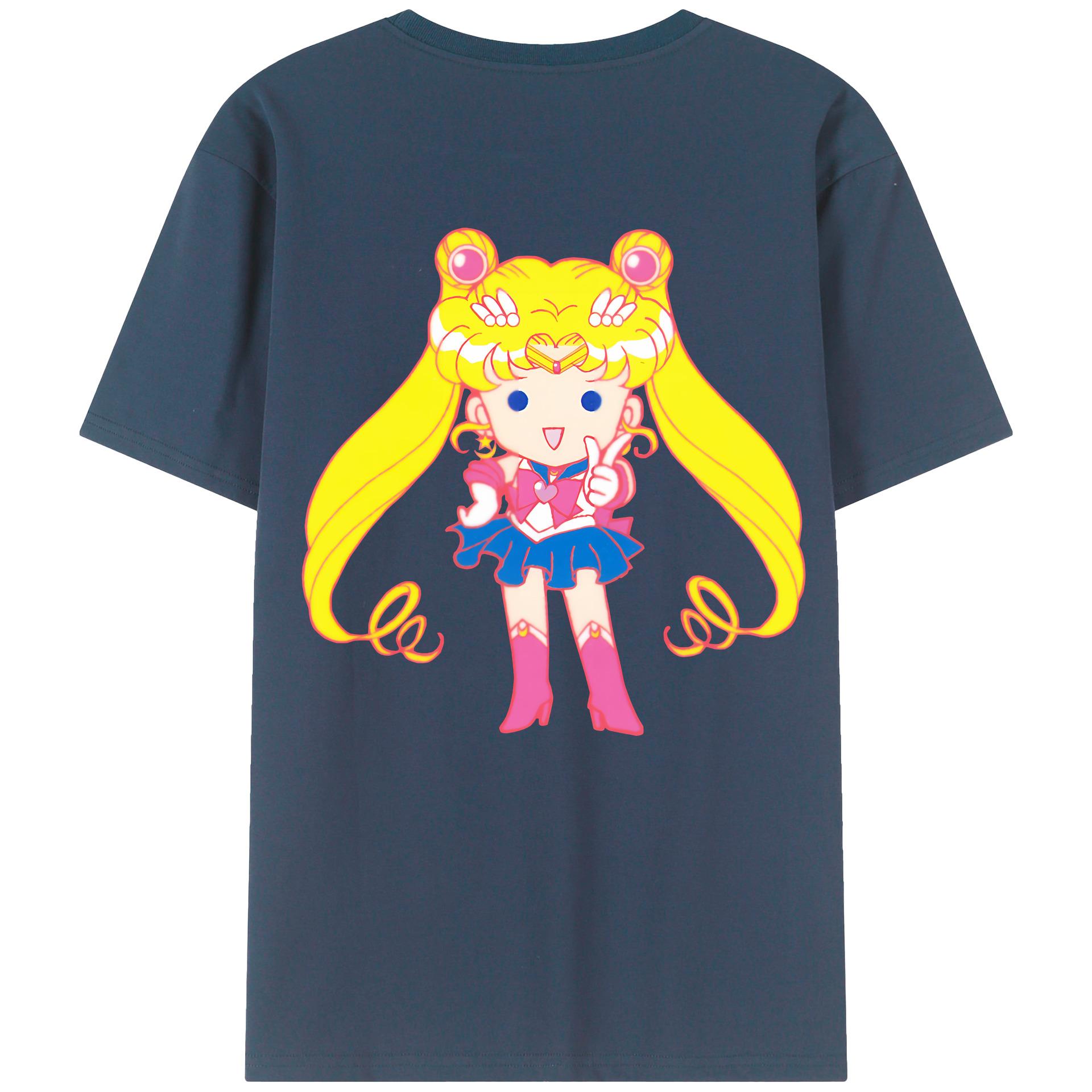 （画像用） 美少女戦士セーラームーン 月野 うさぎ つきの うさぎ Sailor Moon Tsukino Usagi 綿100％半袖Tシャツ（背面プリント）