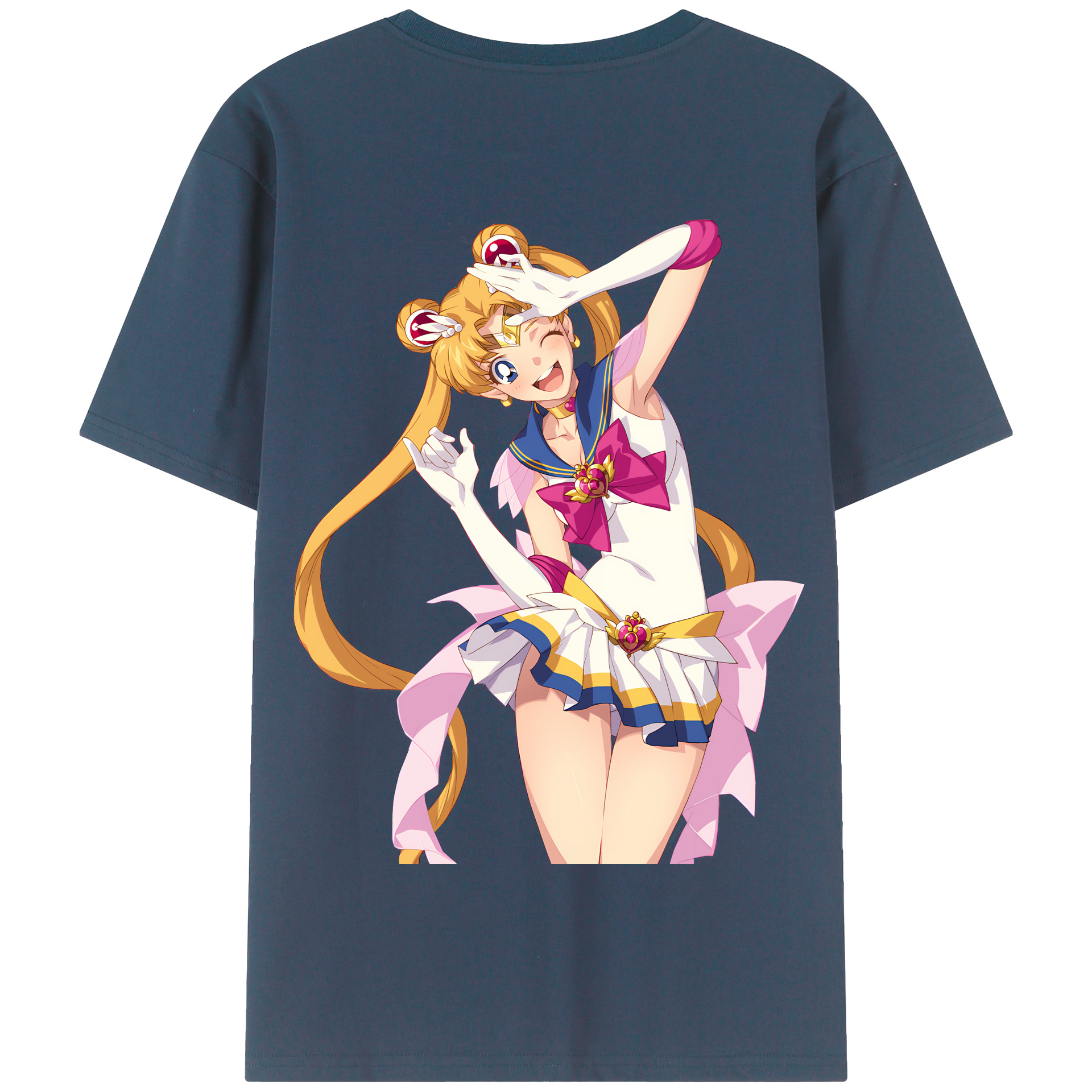 （画像用） 美少女戦士セーラームーン 月野 うさぎ つきの うさぎ Sailor Moon Tsukino Usagi 綿100％半袖Tシャツ（背面プリント）