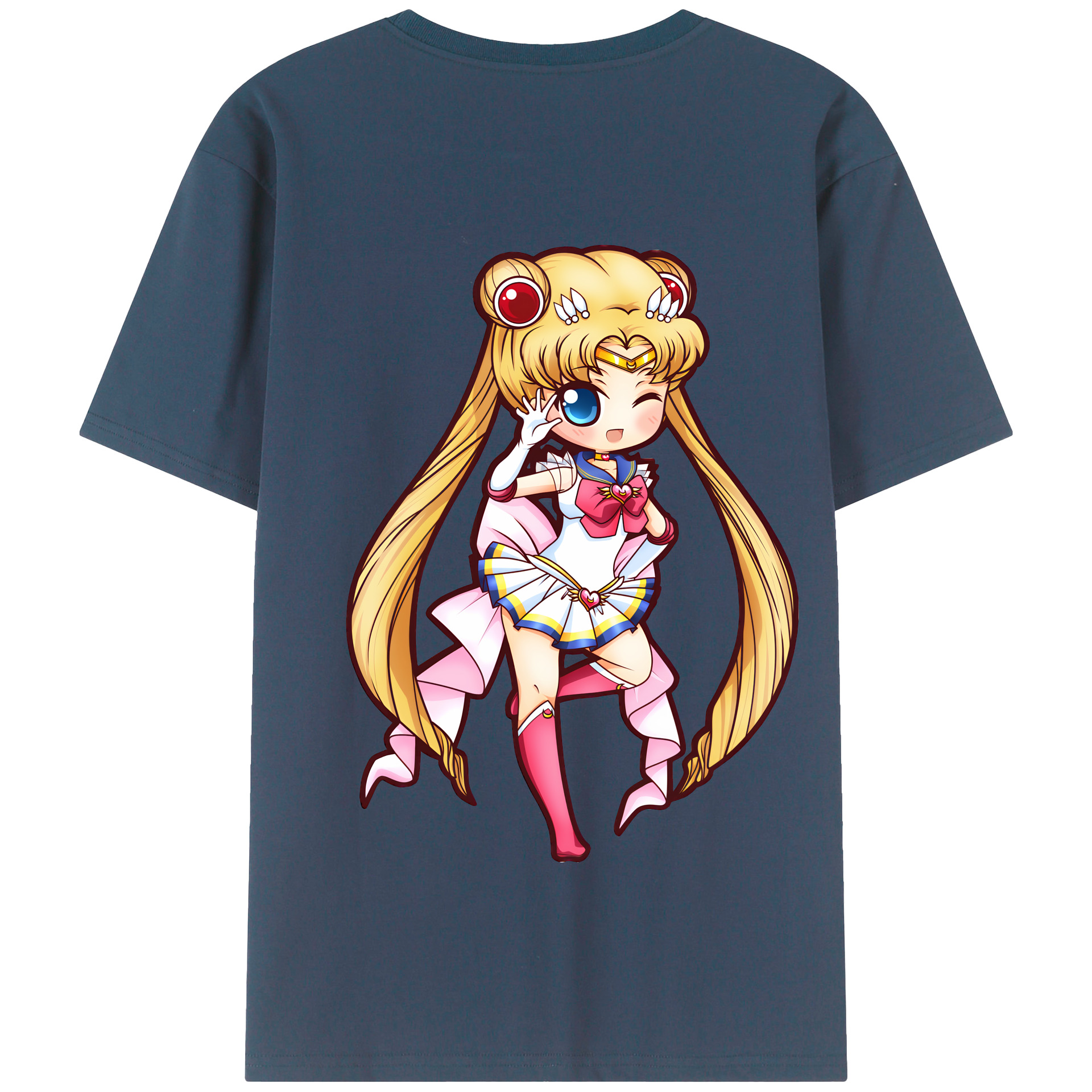 （画像用） 美少女戦士セーラームーン 月野 うさぎ つきの うさぎ Sailor Moon Tsukino Usagi 綿100％半袖Tシャツ（背面プリント）