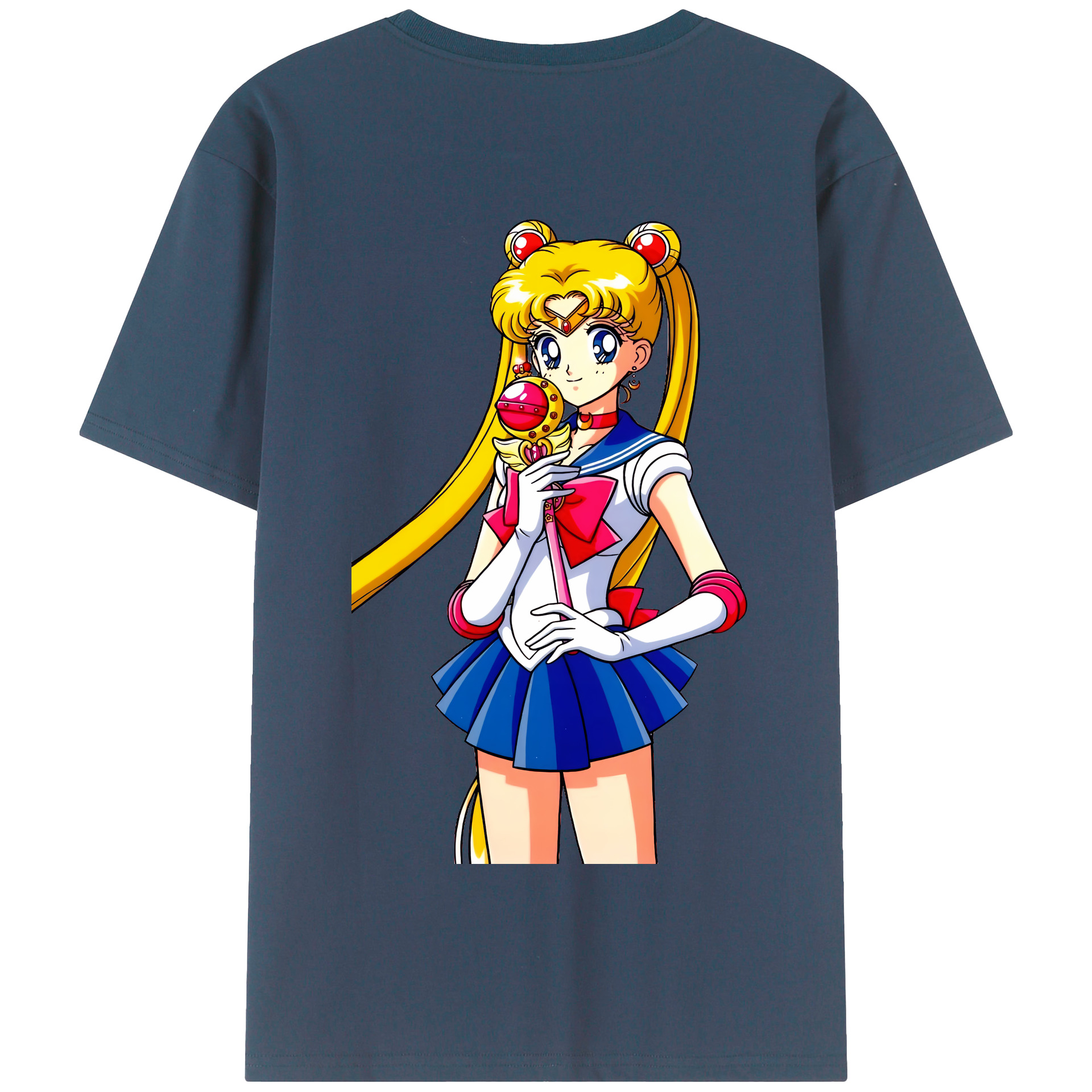 （画像用） 美少女戦士セーラームーン 月野 うさぎ つきの うさぎ Sailor Moon Tsukino Usagi 綿100％半袖Tシャツ（背面プリント）