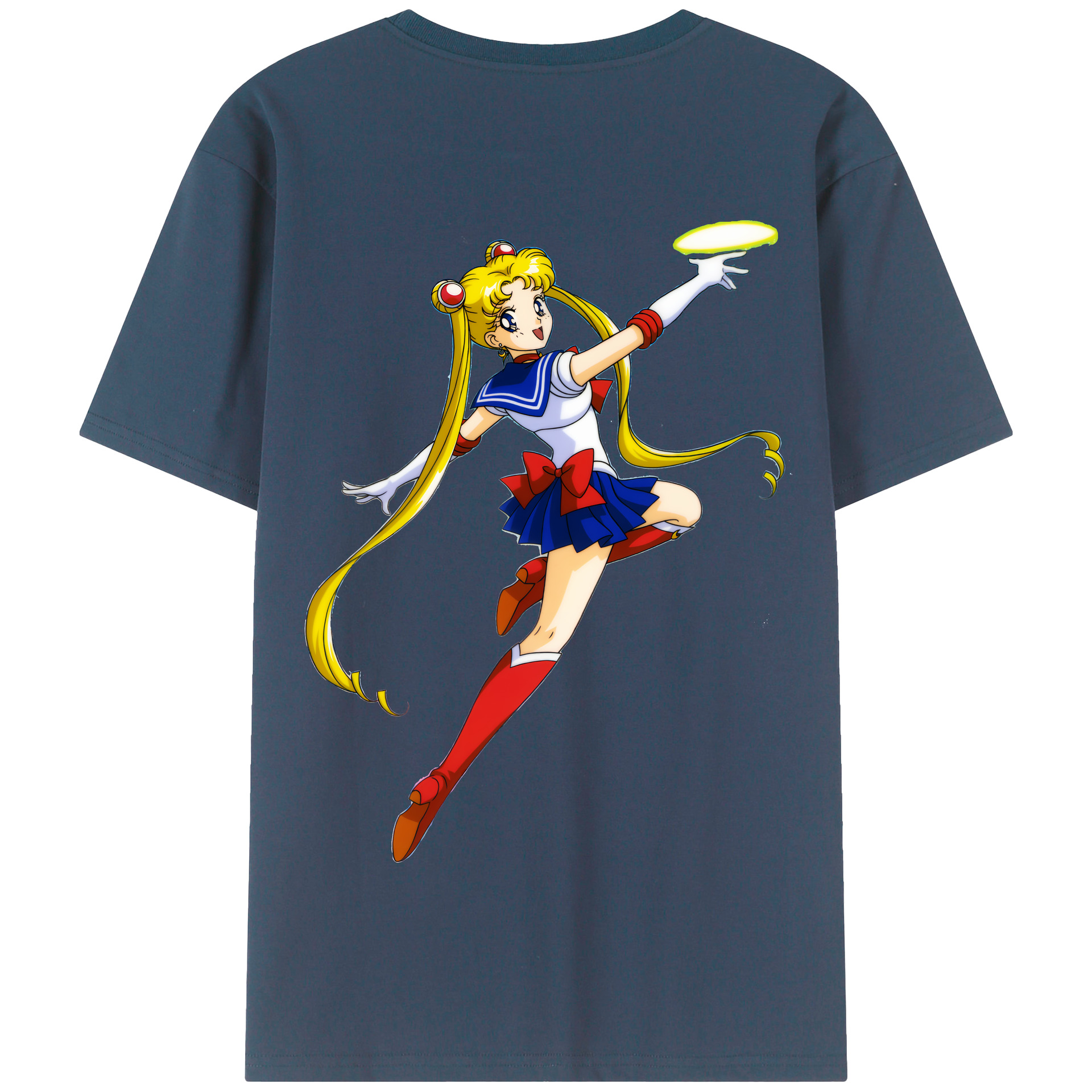 （画像用） 美少女戦士セーラームーン 月野 うさぎ つきの うさぎ Sailor Moon Tsukino Usagi 綿100％半袖Tシャツ（背面プリント）