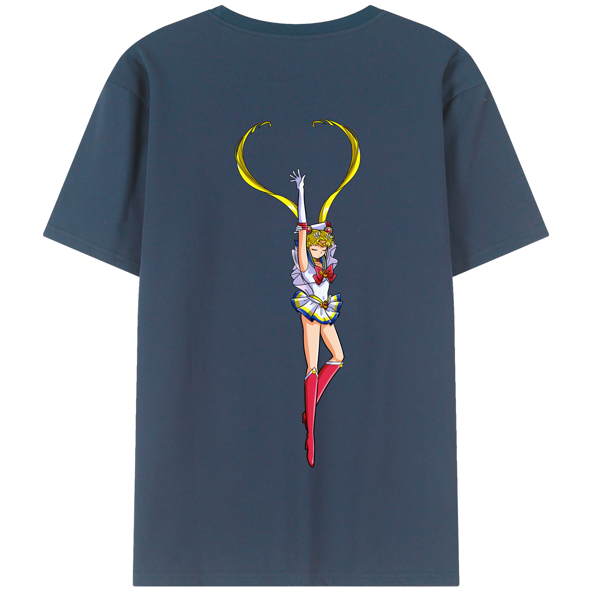 （画像用） 美少女戦士セーラームーン 月野 うさぎ つきの うさぎ Sailor Moon Tsukino Usagi 綿100％半袖Tシャツ（背面プリント）