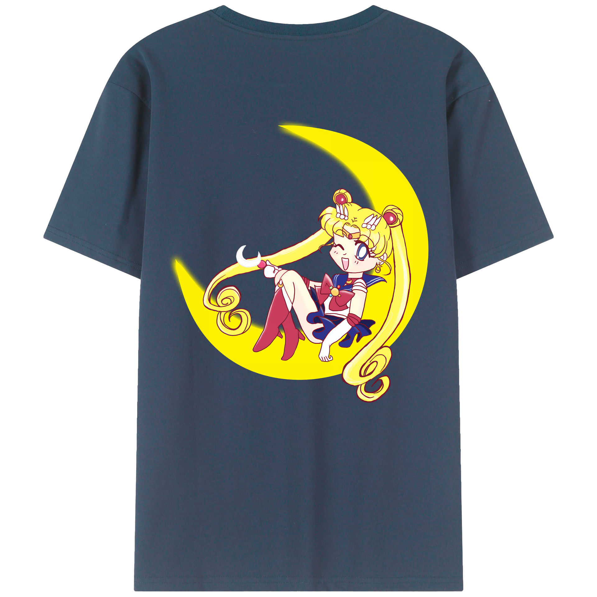 （画像用） 美少女戦士セーラームーン 月野 うさぎ つきの うさぎ Sailor Moon Tsukino Usagi 綿100％半袖Tシャツ（背面プリント）