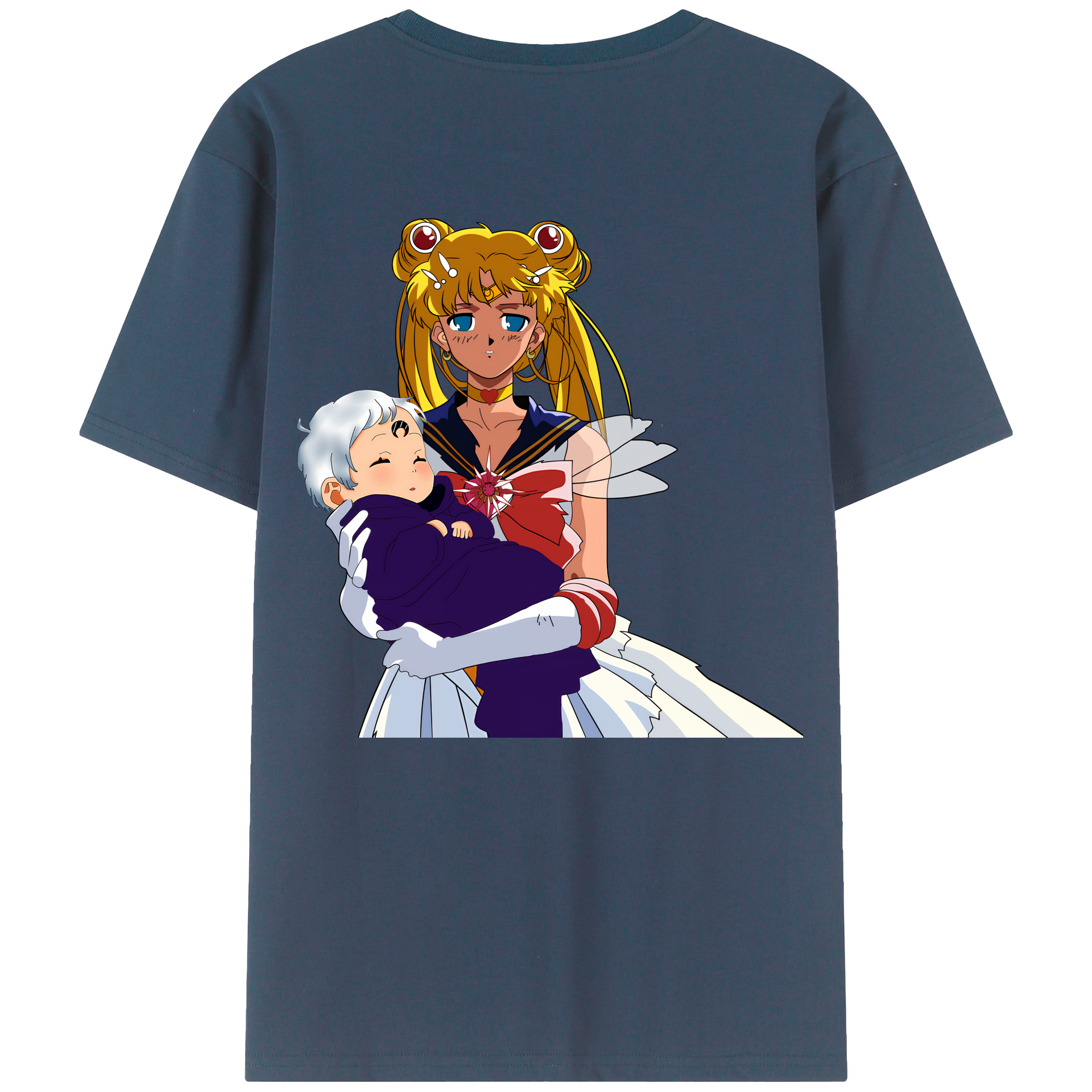 （画像用） 美少女戦士セーラームーン 月野 うさぎ つきの うさぎ Sailor Moon Tsukino Usagi 綿100％半袖Tシャツ（背面プリント）
