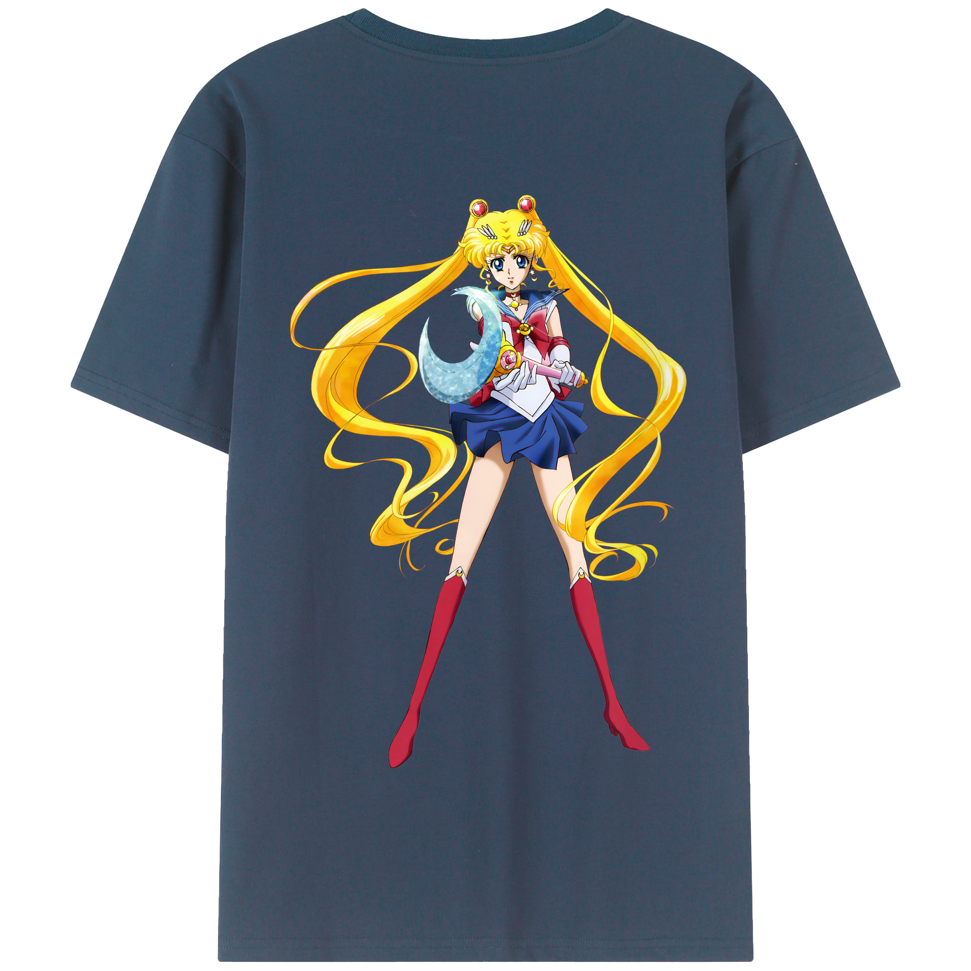（画像用） 美少女戦士セーラームーン 月野 うさぎ つきの うさぎ Sailor Moon Tsukino Usagi 綿100％半袖Tシャツ（背面プリント）