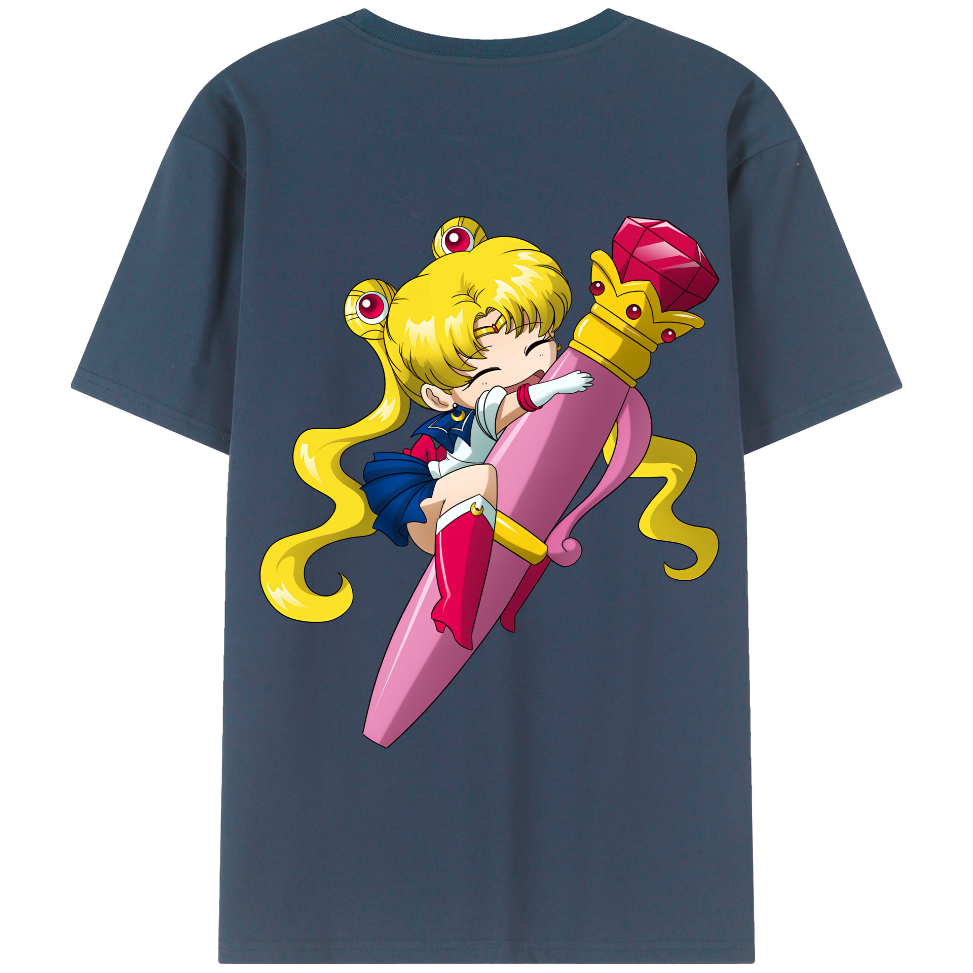 （画像用） 美少女戦士セーラームーン 月野 うさぎ つきの うさぎ Sailor Moon Tsukino Usagi 綿100％半袖Tシャツ（背面プリント）