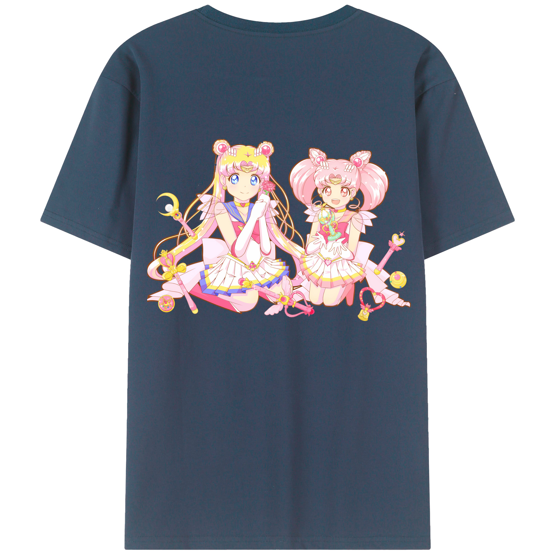 （画像用） 美少女戦士セーラームーン 月野 うさぎ つきの うさぎ Sailor Moon Tsukino Usagi 綿100％半袖Tシャツ（背面プリント）