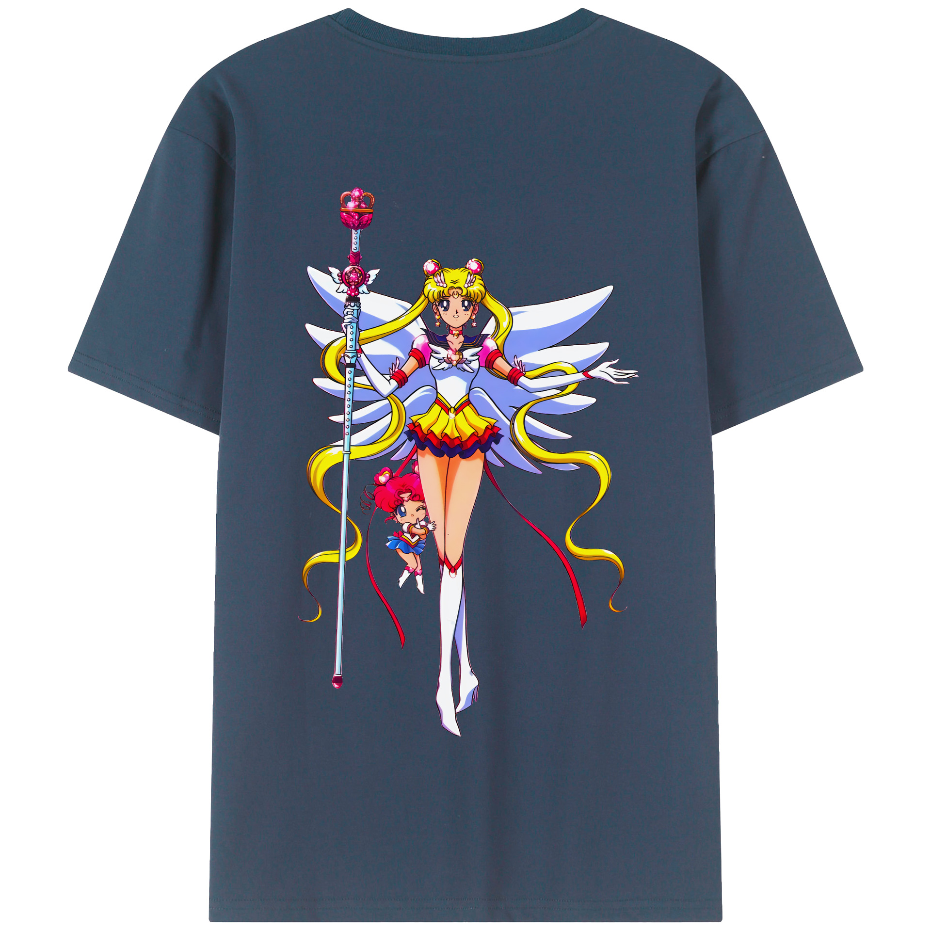 （画像用） 美少女戦士セーラームーン 月野 うさぎ つきの うさぎ Sailor Moon Tsukino Usagi 綿100％半袖Tシャツ（背面プリント）