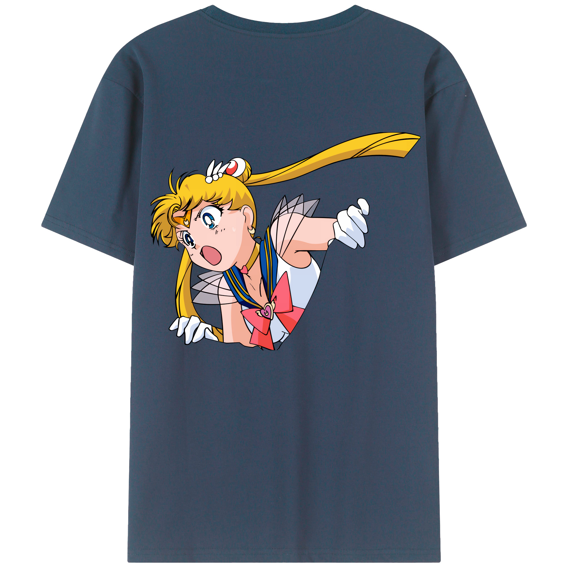 （画像用） 美少女戦士セーラームーン 月野 うさぎ つきの うさぎ Sailor Moon Tsukino Usagi 綿100％半袖Tシャツ（背面プリント）
