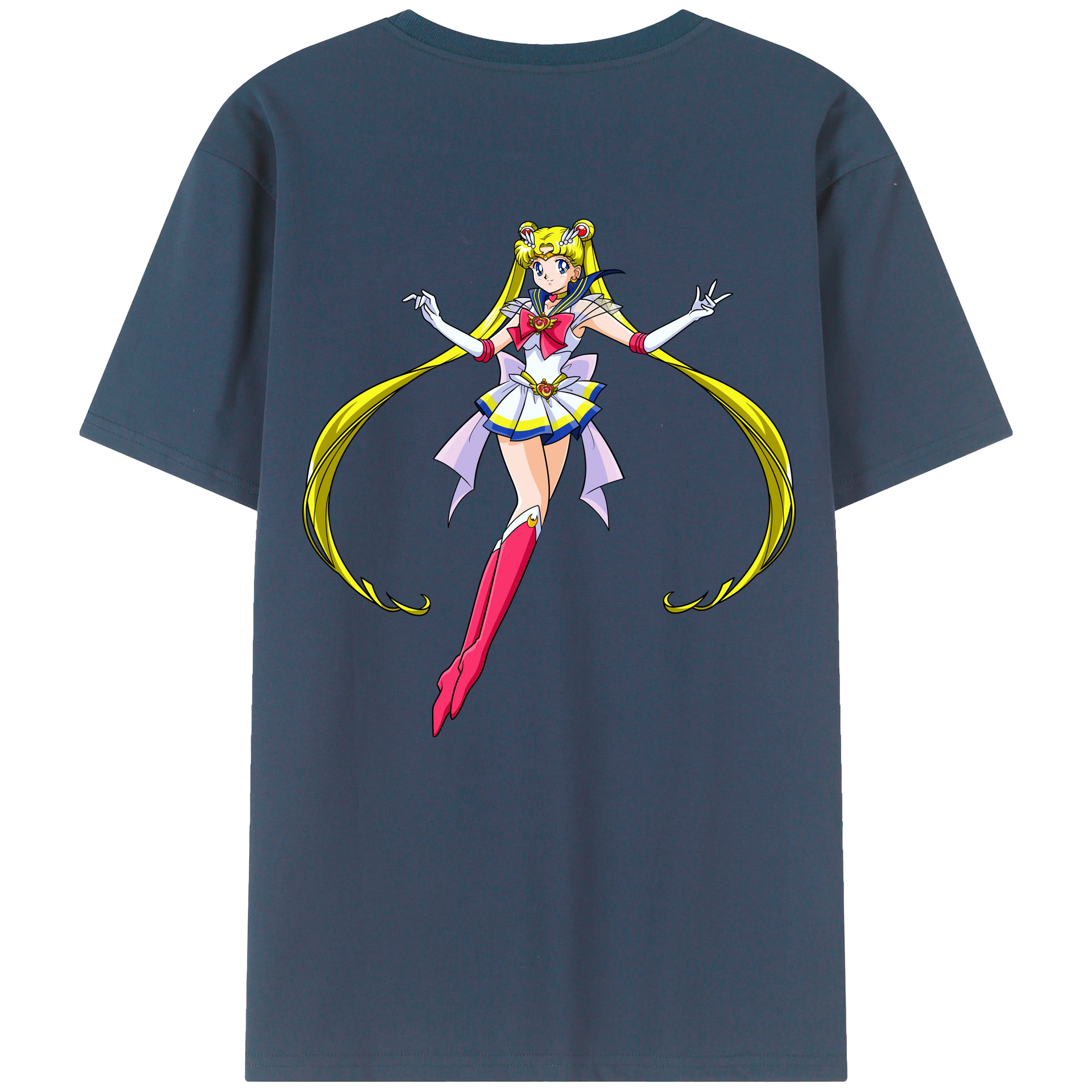 （画像用） 美少女戦士セーラームーン 月野 うさぎ つきの うさぎ Sailor Moon Tsukino Usagi 綿100％半袖Tシャツ（背面プリント）