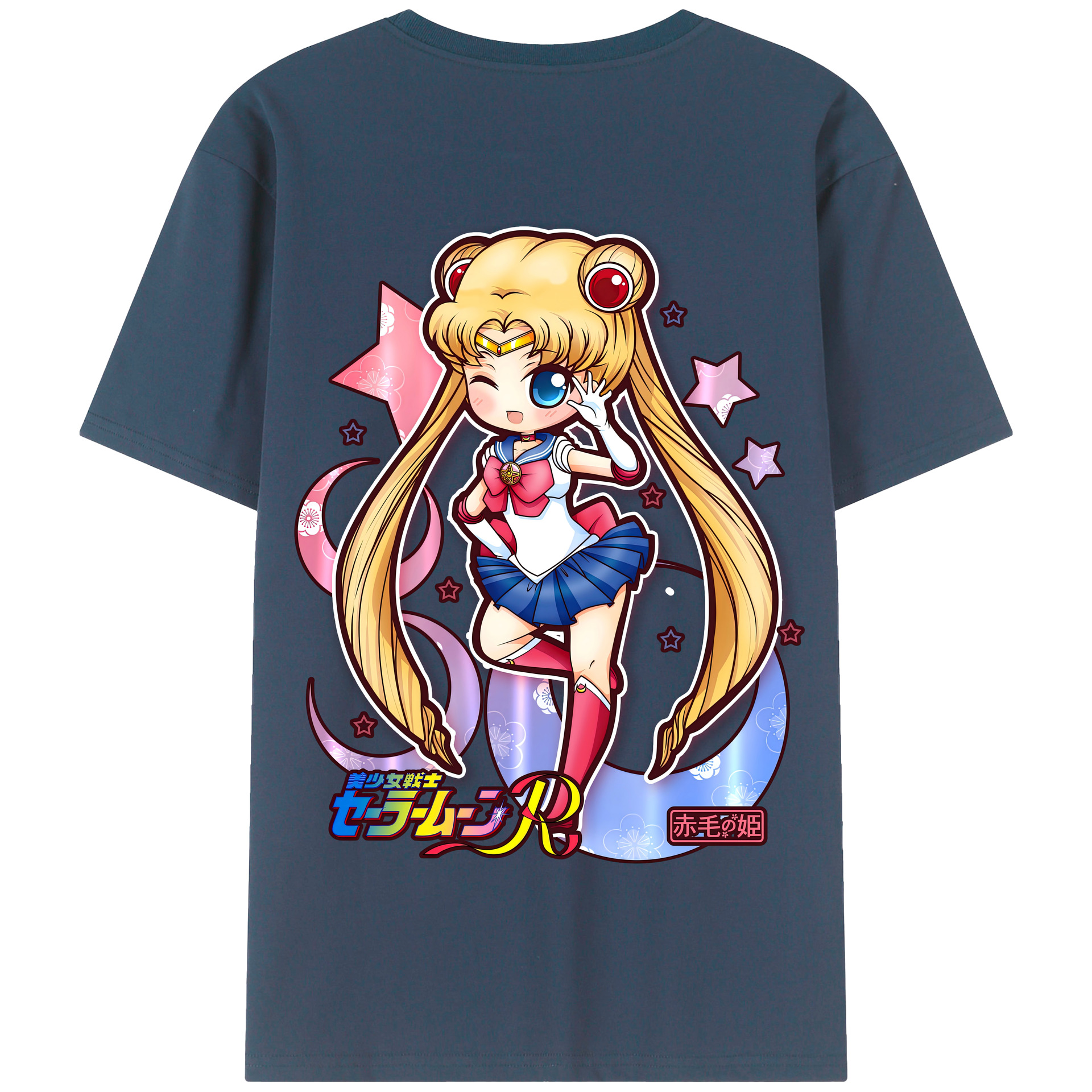 （画像用） 美少女戦士セーラームーン 月野 うさぎ つきの うさぎ Sailor Moon Tsukino Usagi 綿100％半袖Tシャツ（背面プリント）