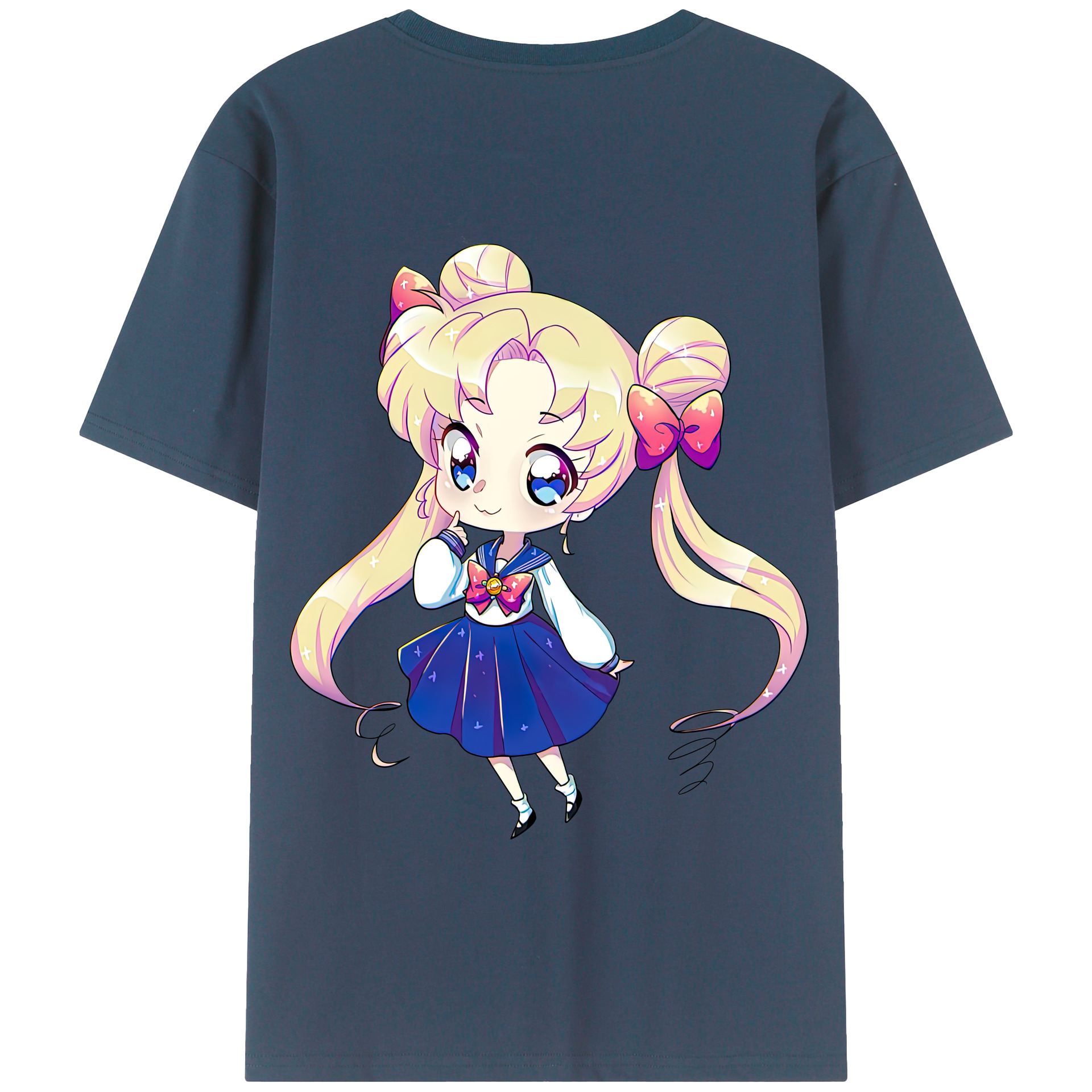 （画像用） 美少女戦士セーラームーン 月野 うさぎ つきの うさぎ Sailor Moon Tsukino Usagi 綿100％半袖Tシャツ（背面プリント）