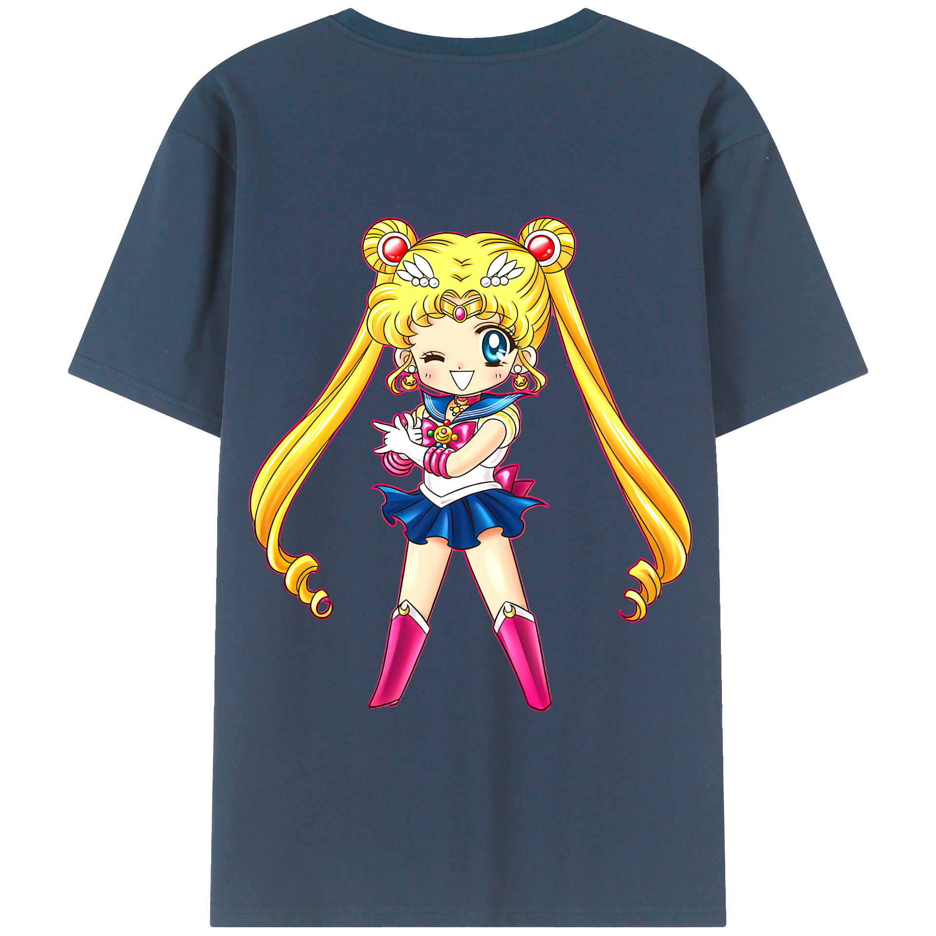 （画像用） 美少女戦士セーラームーン 月野 うさぎ つきの うさぎ Sailor Moon Tsukino Usagi 綿100％半袖Tシャツ（背面プリント）