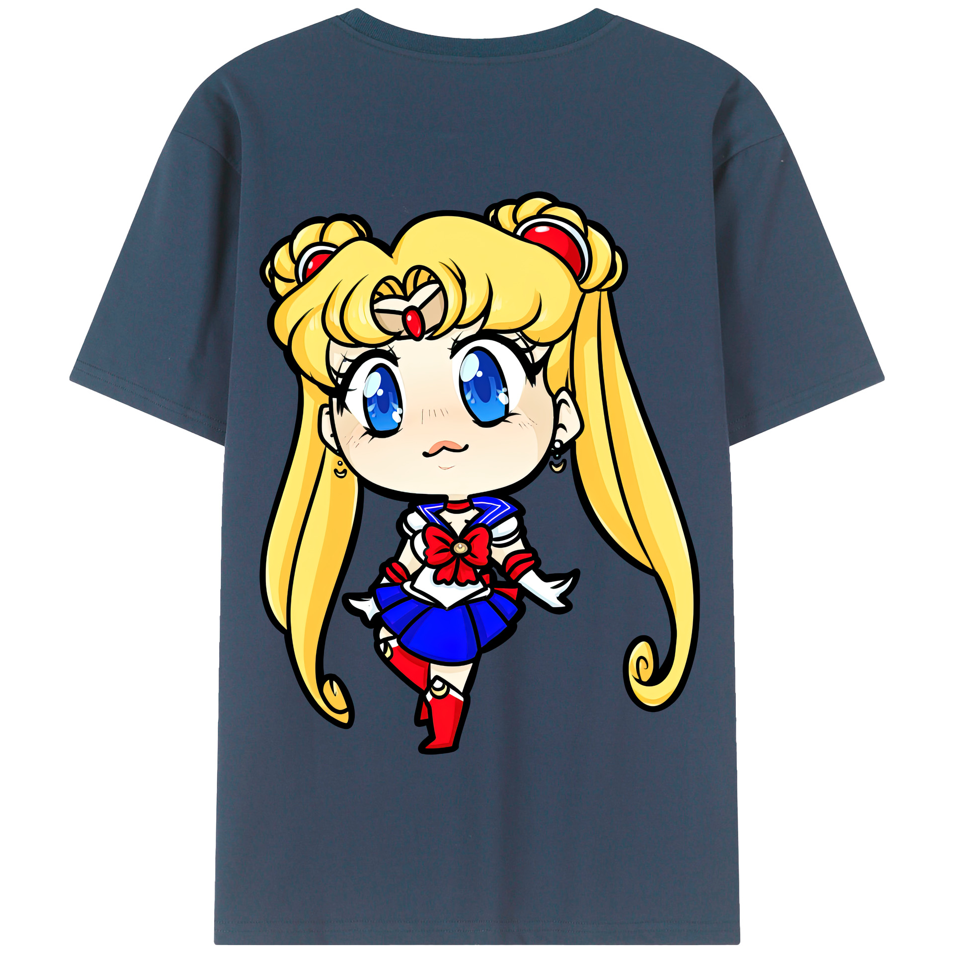 （画像用） 美少女戦士セーラームーン 月野 うさぎ つきの うさぎ Sailor Moon Tsukino Usagi 綿100％半袖Tシャツ（背面プリント）