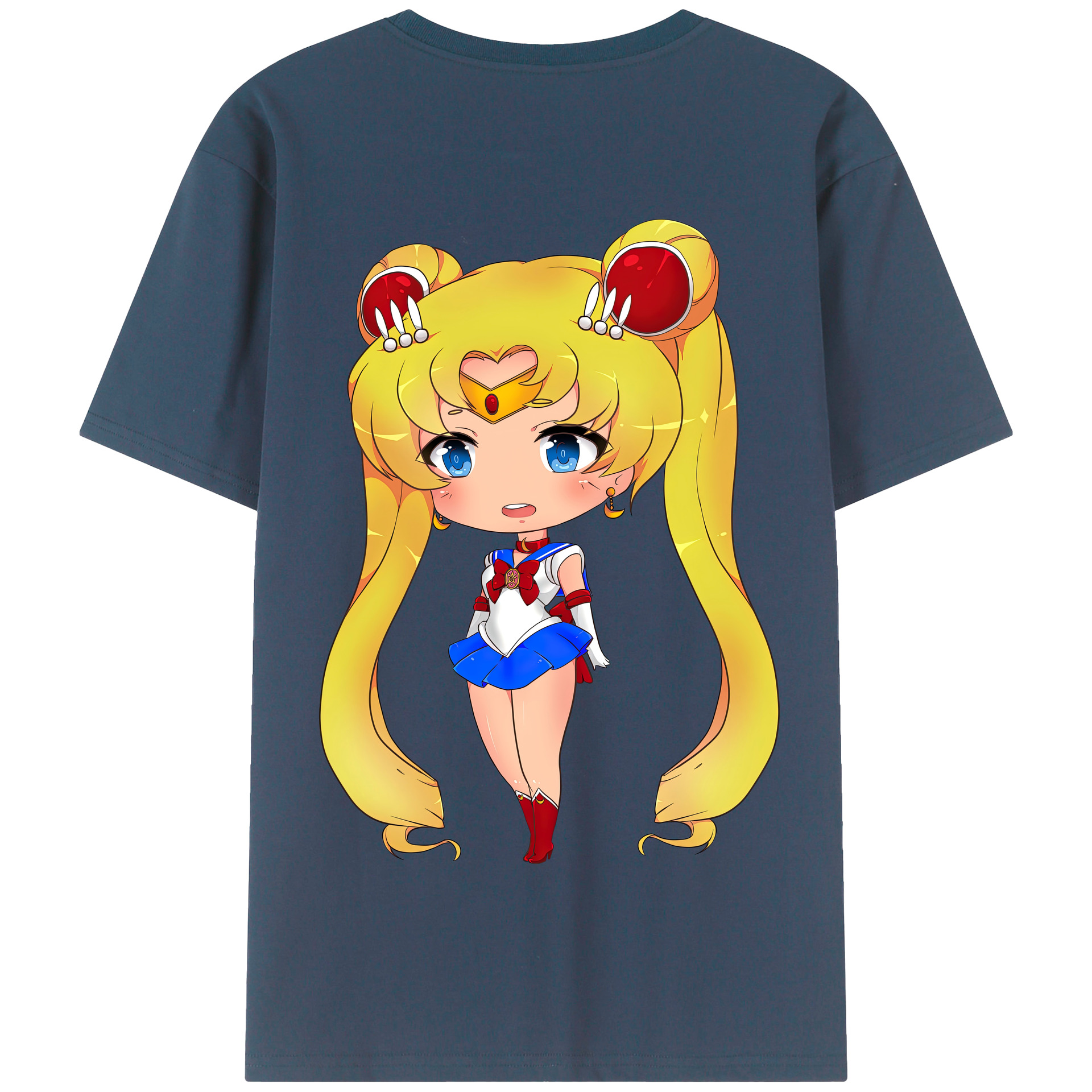 （画像用） 美少女戦士セーラームーン 月野 うさぎ つきの うさぎ Sailor Moon Tsukino Usagi 綿100％半袖Tシャツ（背面プリント）