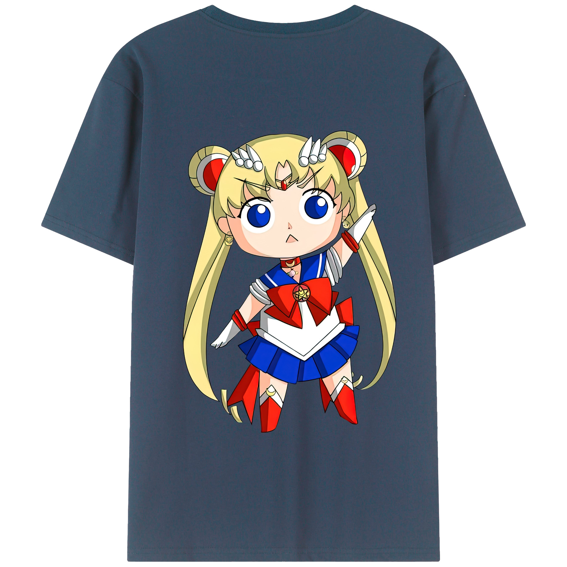 （画像用） 美少女戦士セーラームーン 月野 うさぎ つきの うさぎ Sailor Moon Tsukino Usagi 綿100％半袖Tシャツ（背面プリント）