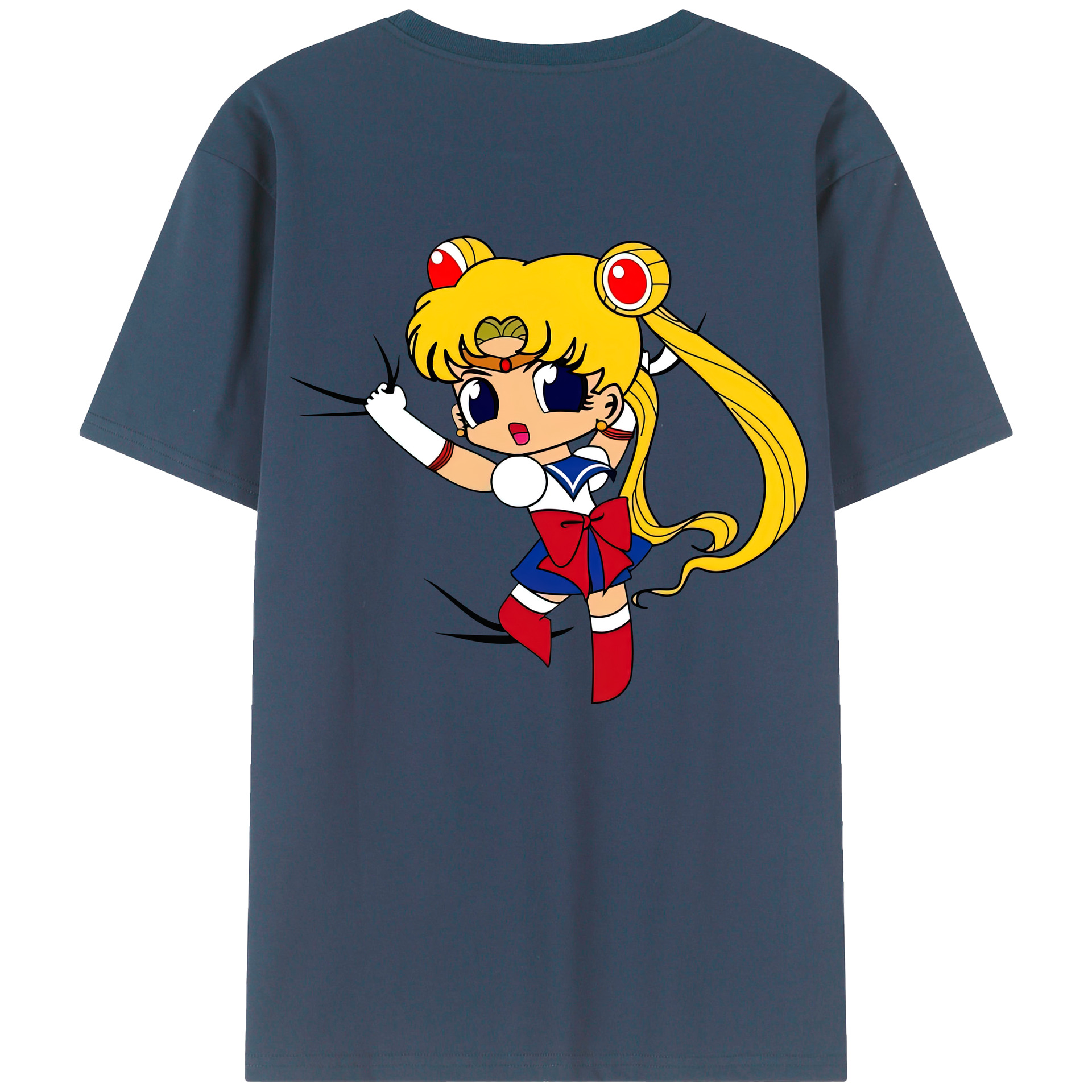 （画像用） 美少女戦士セーラームーン 月野 うさぎ つきの うさぎ Sailor Moon Tsukino Usagi 綿100％半袖Tシャツ（背面プリント）