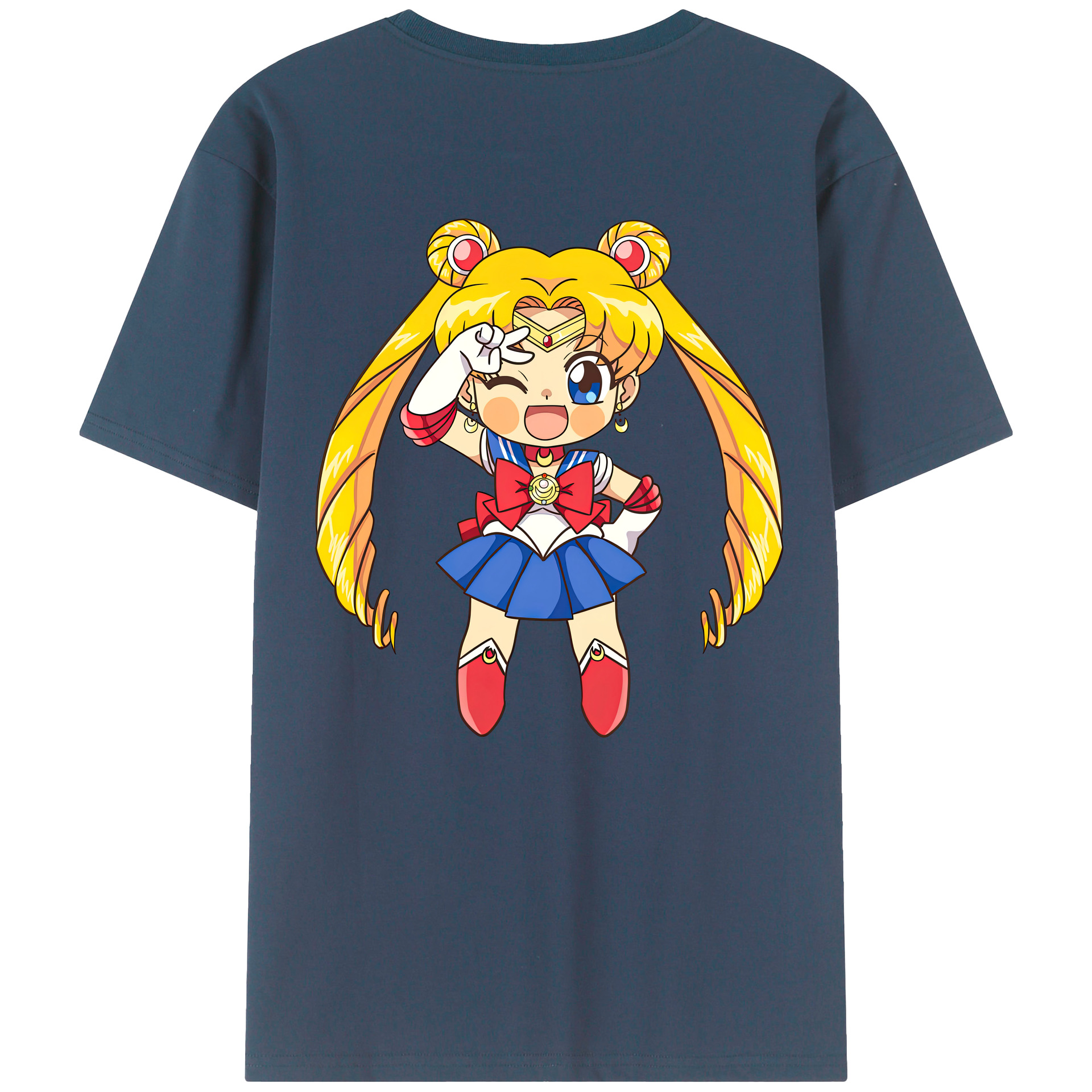 （画像用） 美少女戦士セーラームーン 月野 うさぎ つきの うさぎ Sailor Moon Tsukino Usagi 綿100％半袖Tシャツ（背面プリント）