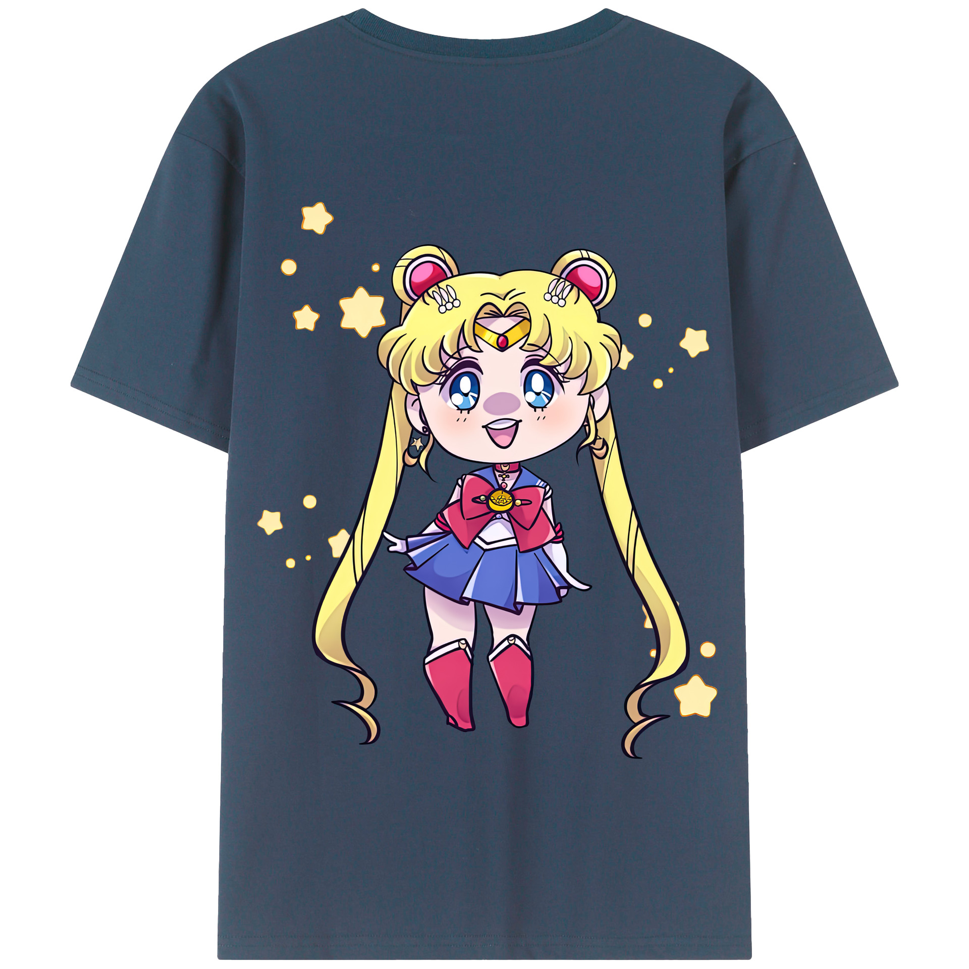 （画像用） 美少女戦士セーラームーン 月野 うさぎ つきの うさぎ Sailor Moon Tsukino Usagi 綿100％半袖Tシャツ（背面プリント）