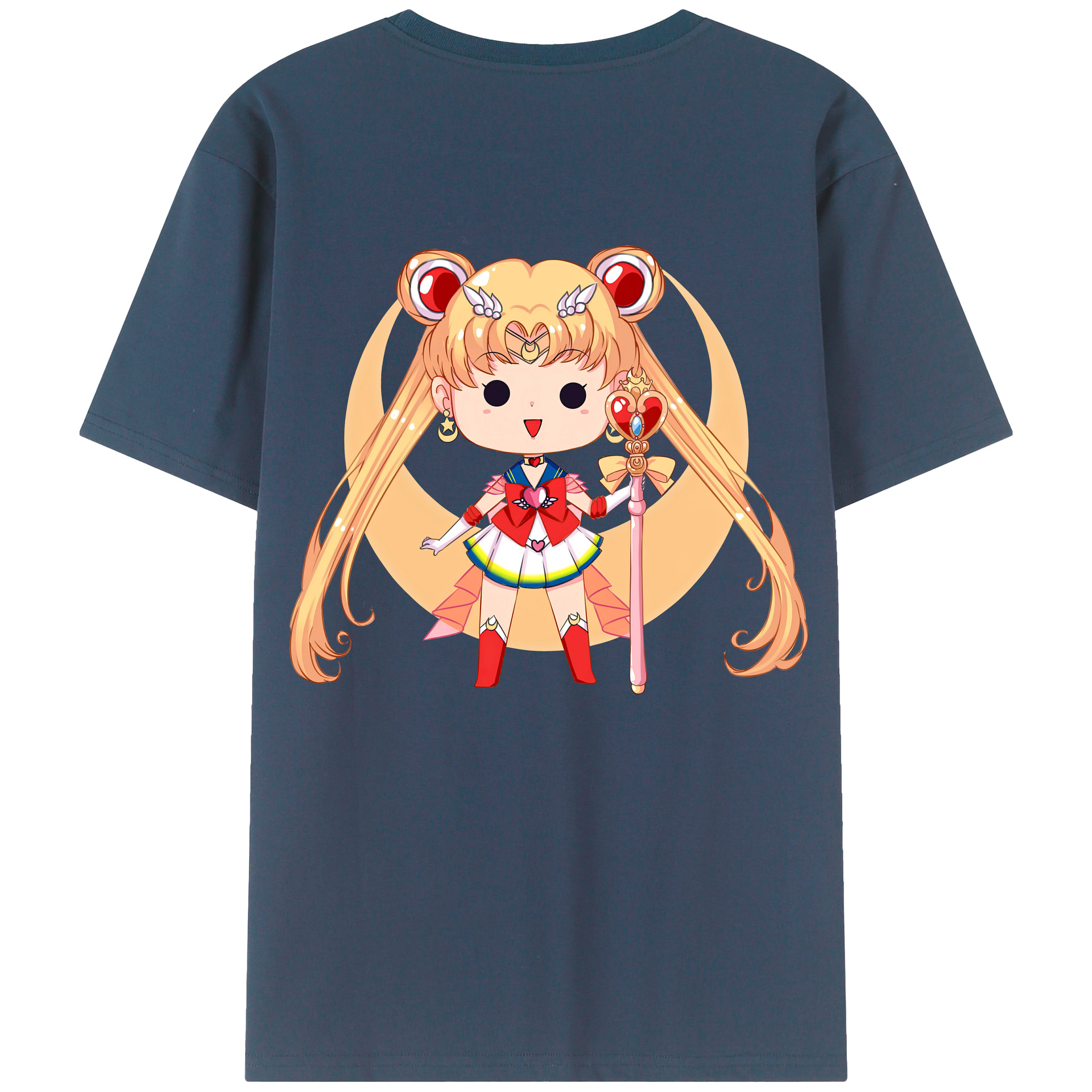 （画像用） 美少女戦士セーラームーン 月野 うさぎ つきの うさぎ Sailor Moon Tsukino Usagi 綿100％半袖Tシャツ（背面プリント）