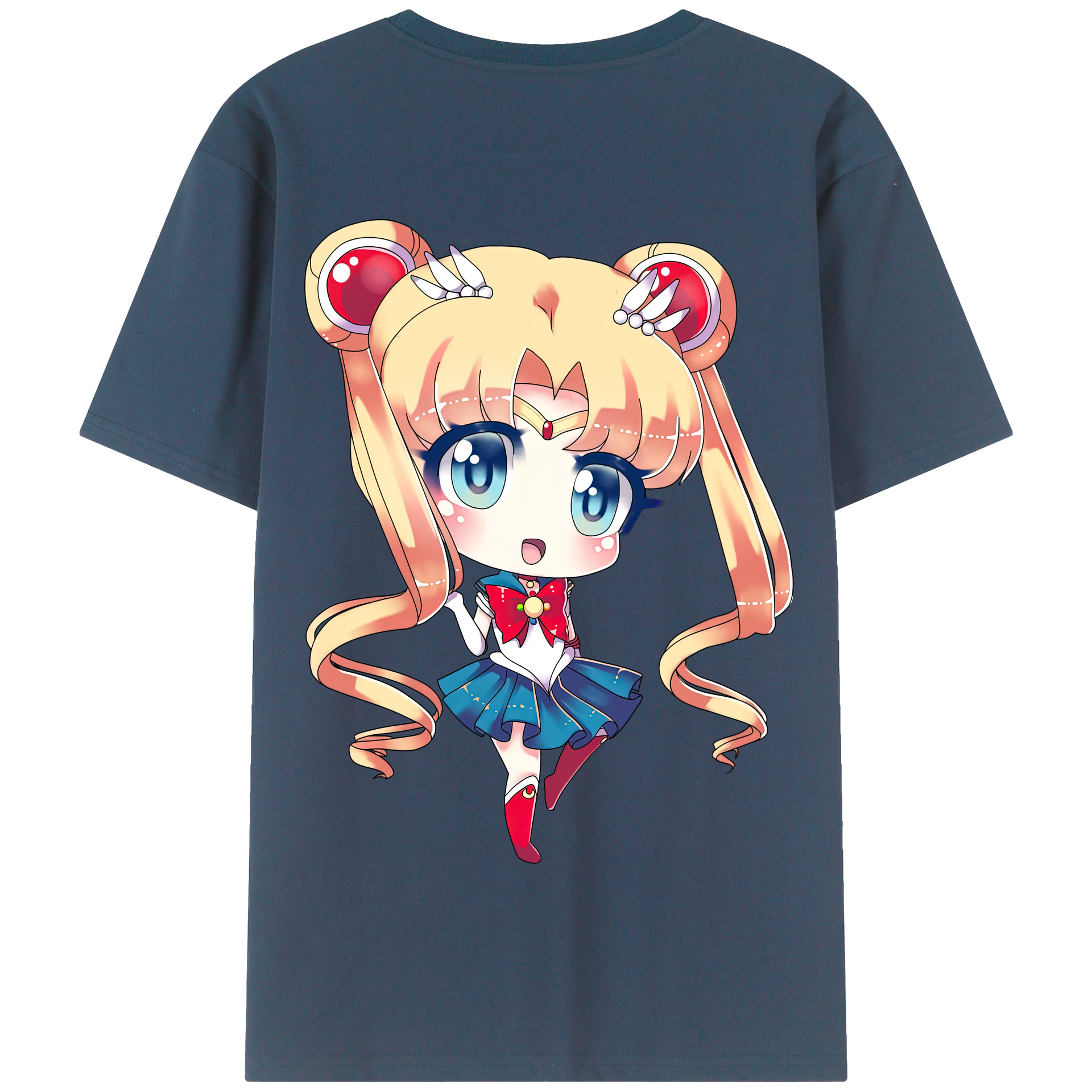 （画像用） 美少女戦士セーラームーン 月野 うさぎ つきの うさぎ Sailor Moon Tsukino Usagi 綿100％半袖Tシャツ（背面プリント）