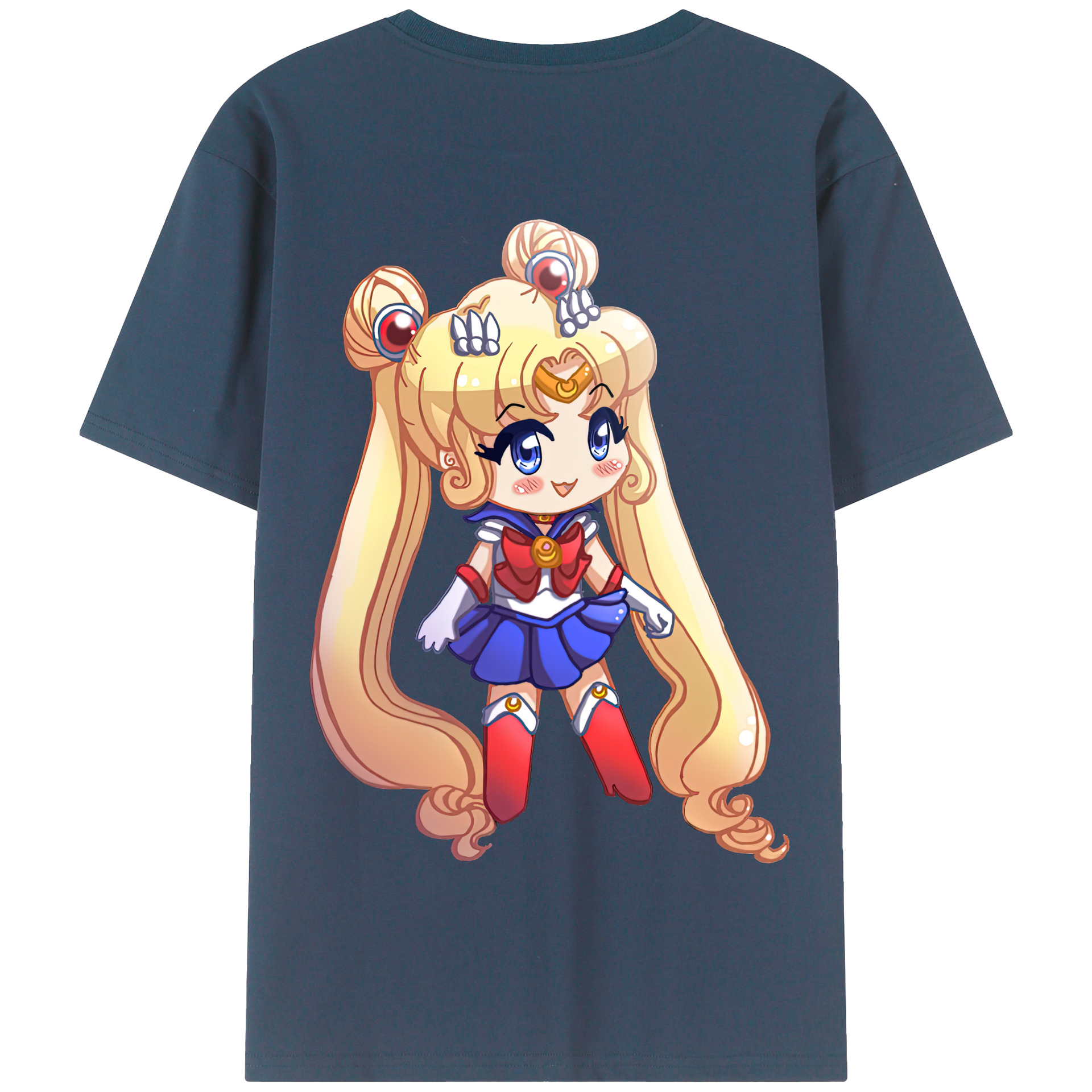 （画像用） 美少女戦士セーラームーン 月野 うさぎ つきの うさぎ Sailor Moon Tsukino Usagi 綿100％半袖Tシャツ（背面プリント）