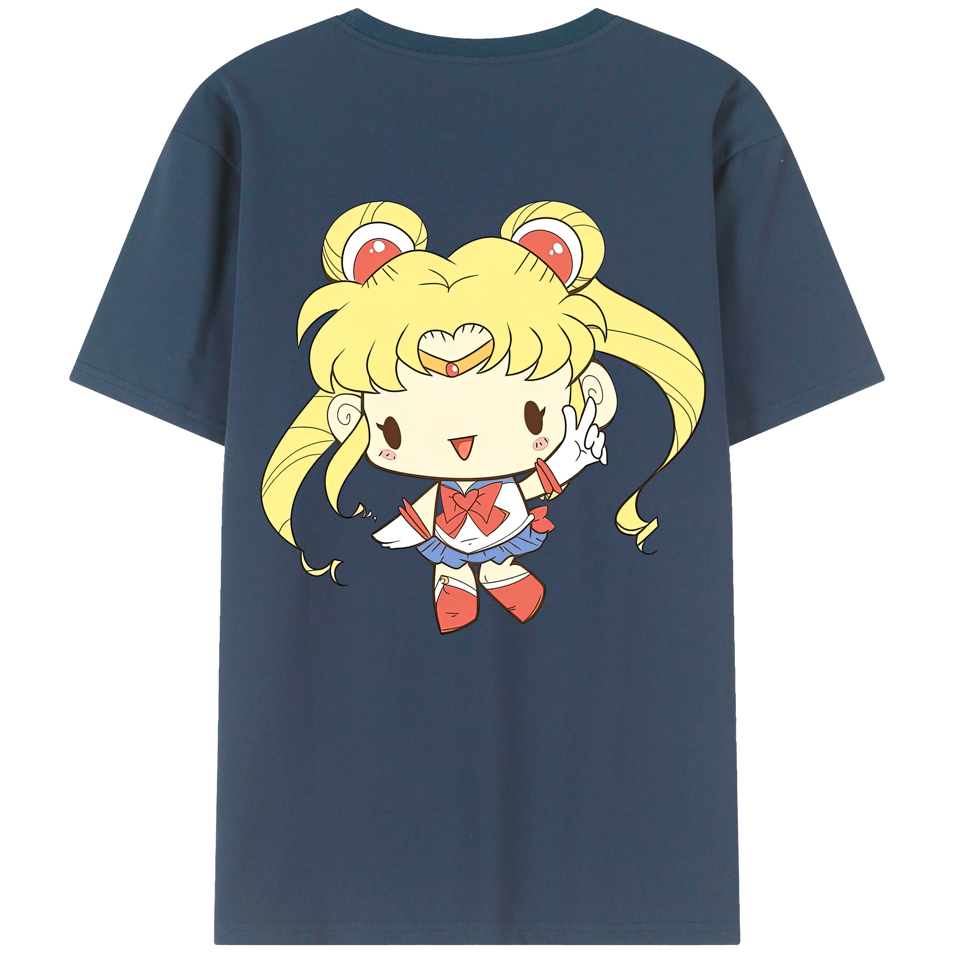 （画像用） 美少女戦士セーラームーン 月野 うさぎ つきの うさぎ Sailor Moon Tsukino Usagi 綿100％半袖Tシャツ（背面プリント）